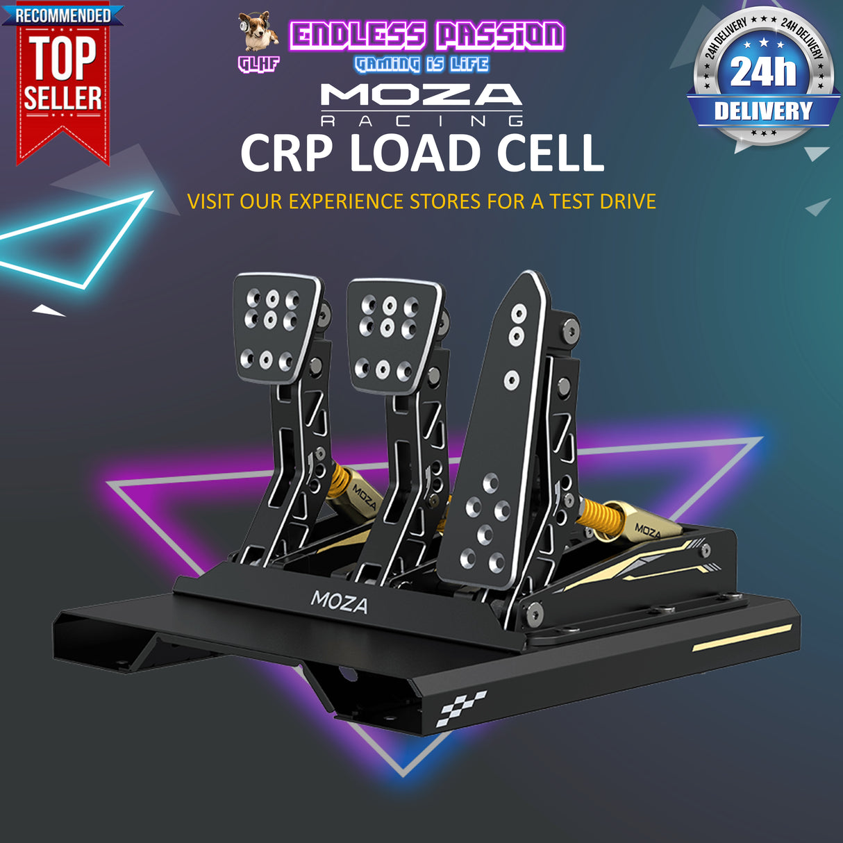 MOZA CRP Load Cell Three Pedals with Base