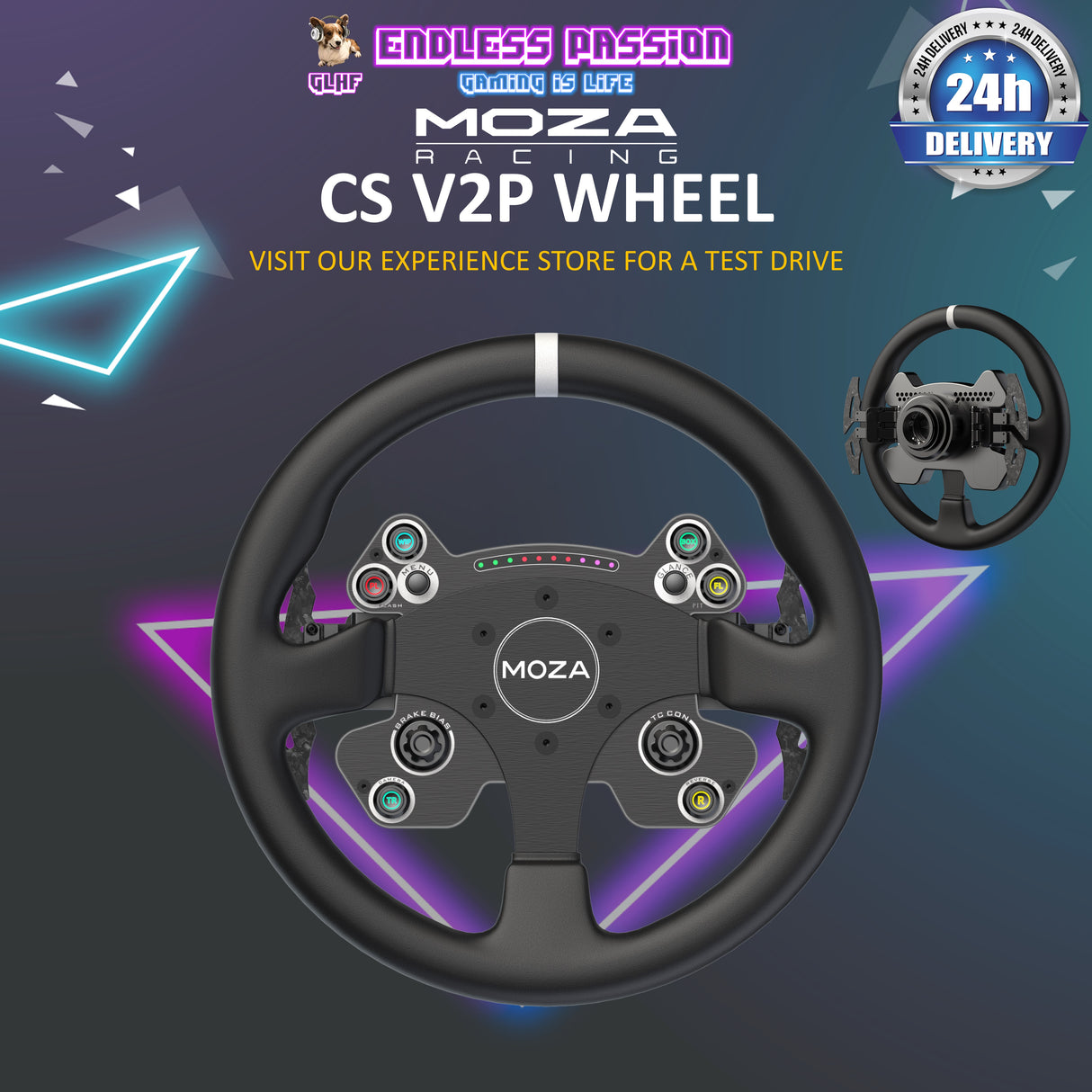 MOZA CS V2P Dual Clutch Steering Wheel