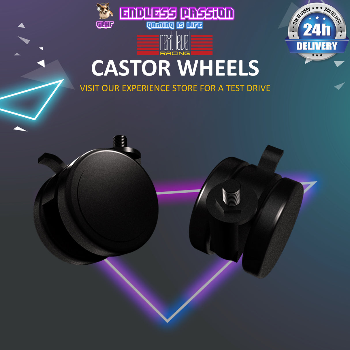 Next Level Racing Lockable Castor Wheels