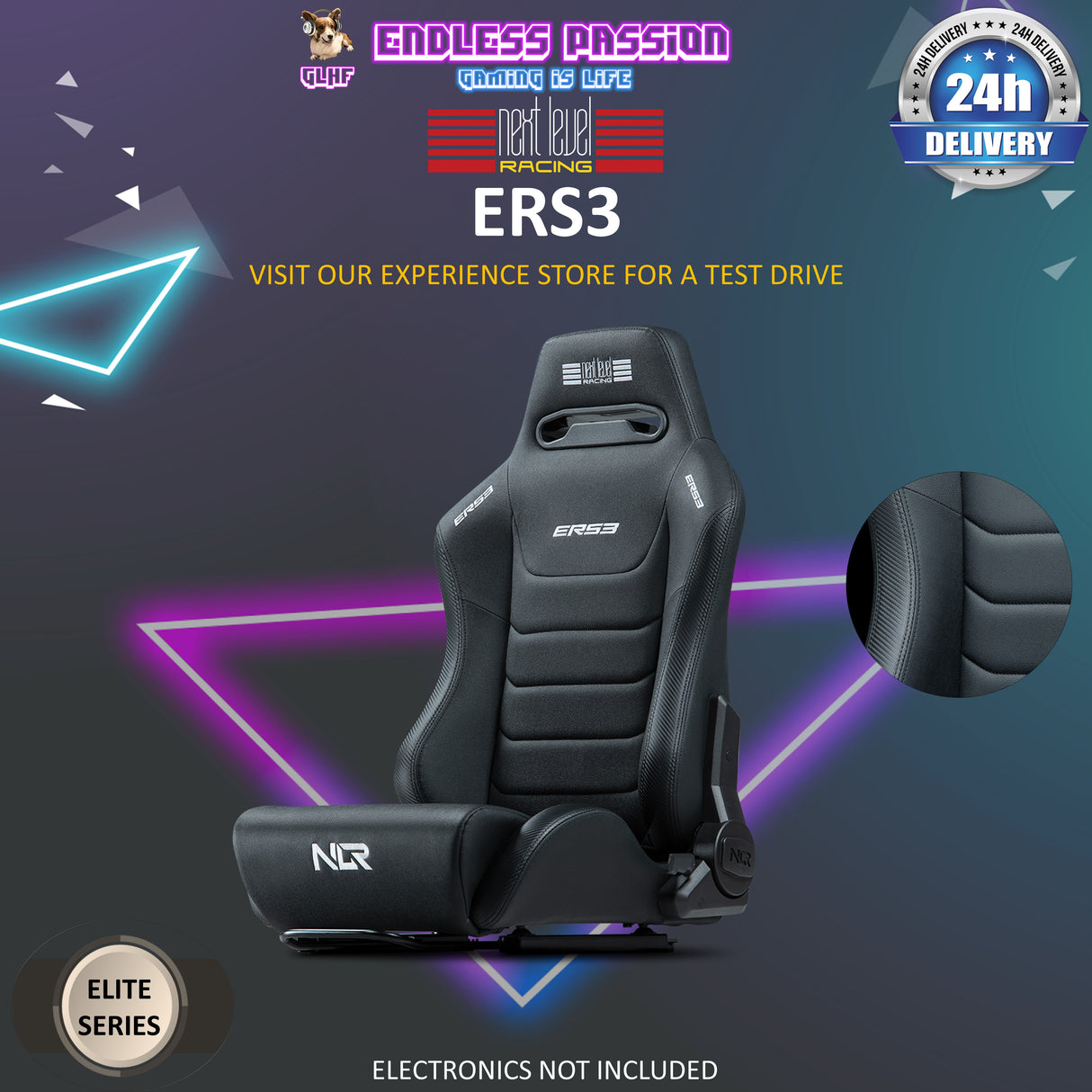 Next Level Racing Elite ERS3 Reclining Racing Seat