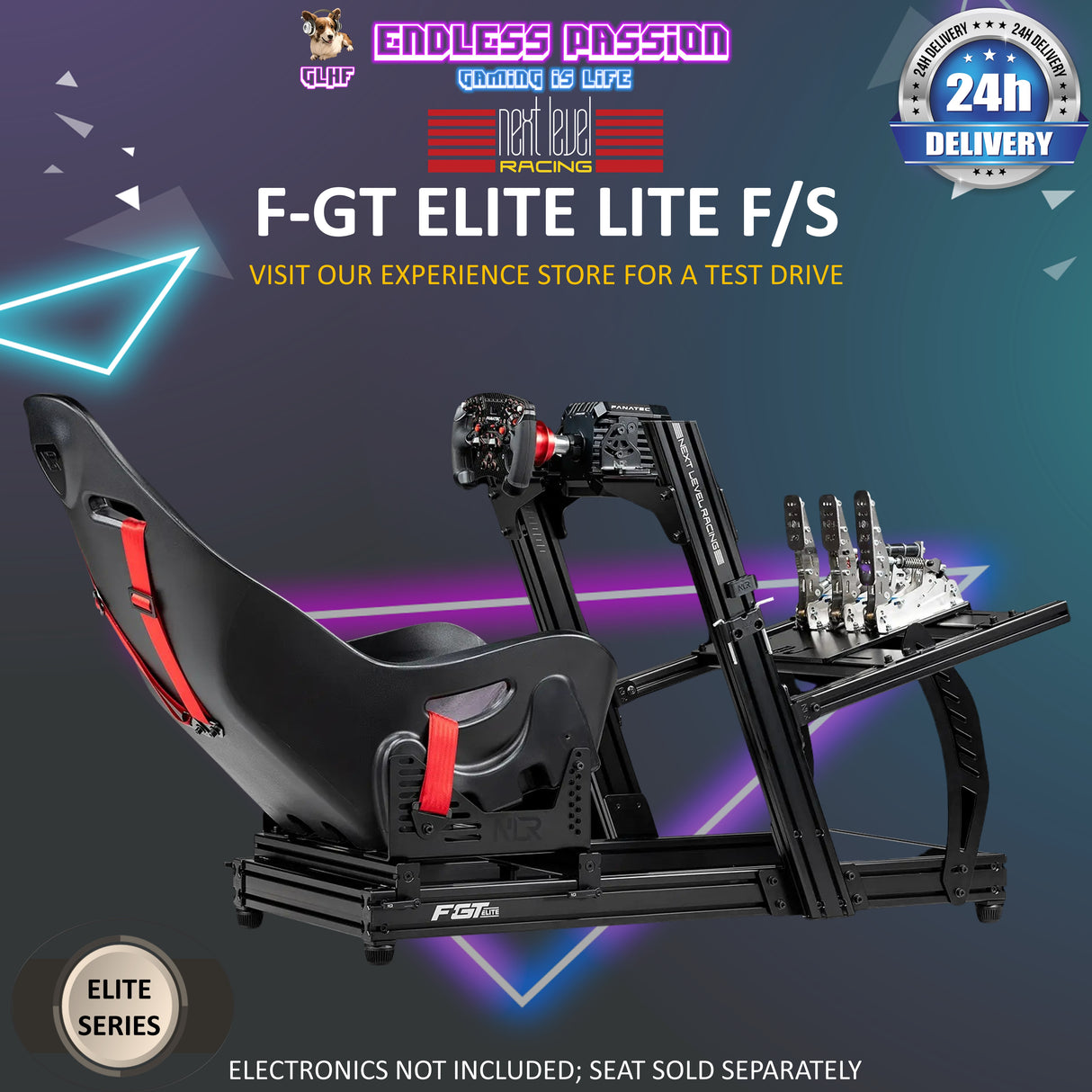 Next Level Racing F-GT Elite Lite Front & Side Mount Edition Racing Cockpit