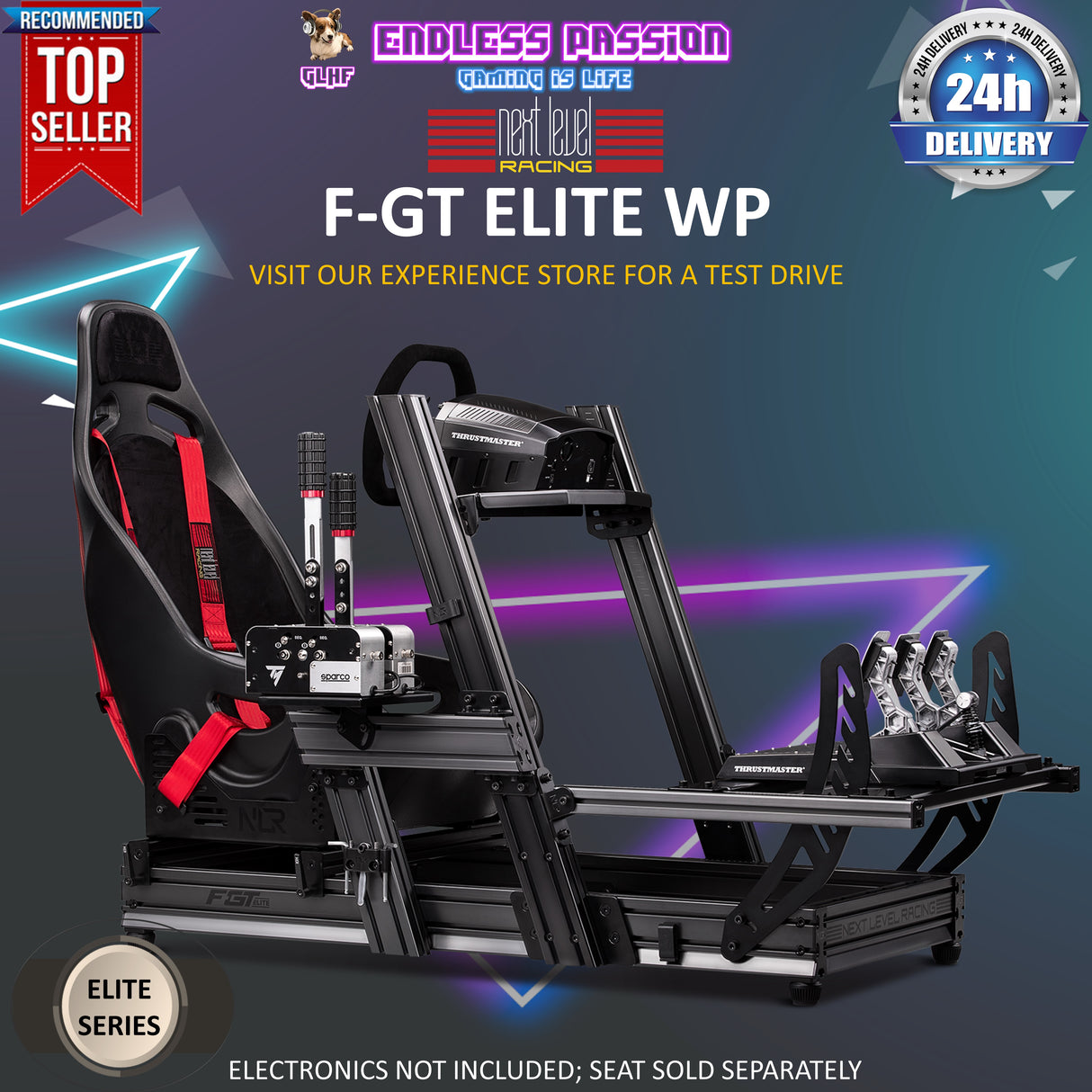 Next Level Racing F-GT Elite Wheel Plate Edition Racing Cockpit