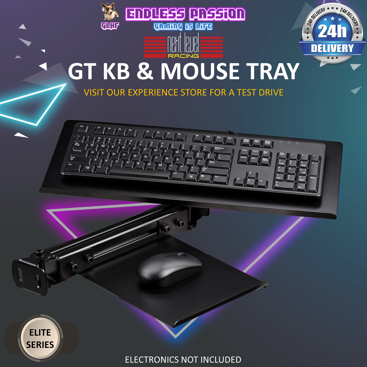 Next Level Racing GTELITE Keyboard And Mouse Tray - Black Edition