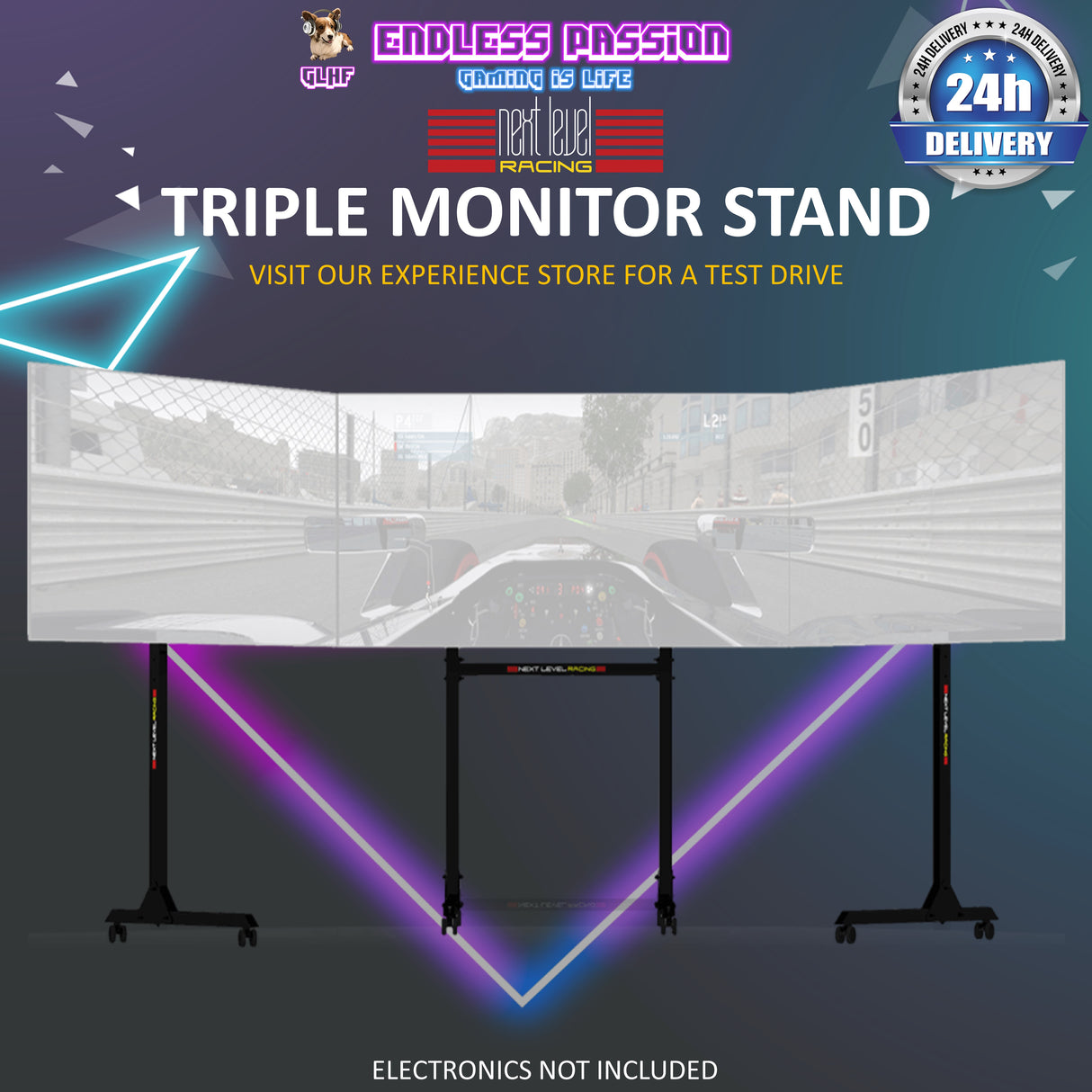 Next Level Racing Free Standing Triple Monitor Stand