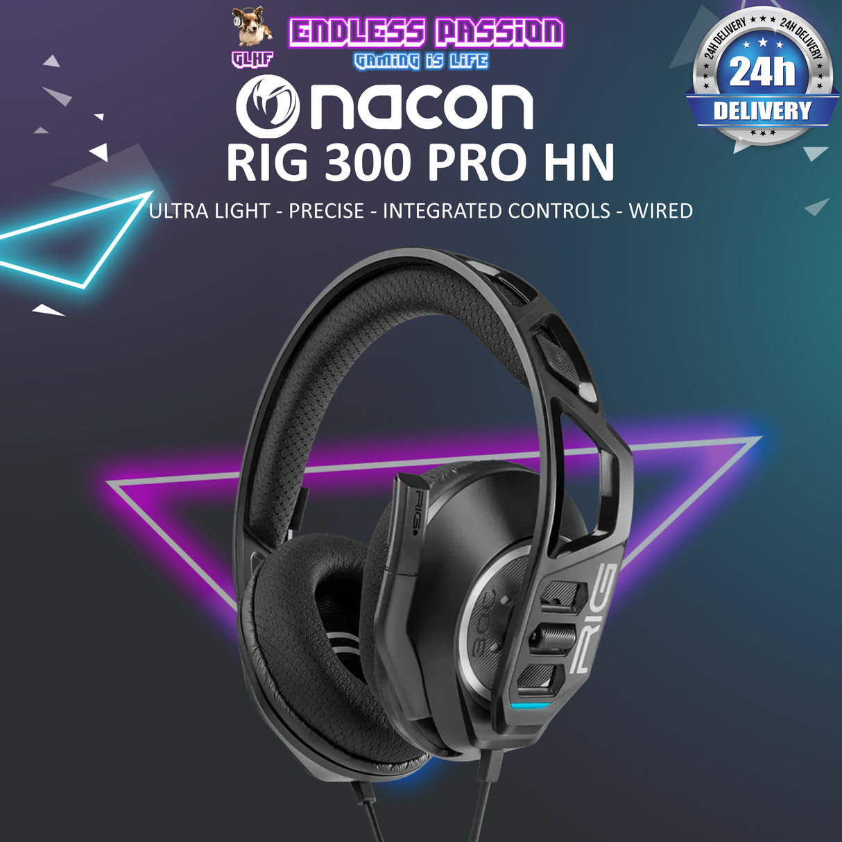 NACON RIG 300 Pro HN Gaming Headset Black for Switch/Consoles/PC/Mac and Mobile Phones