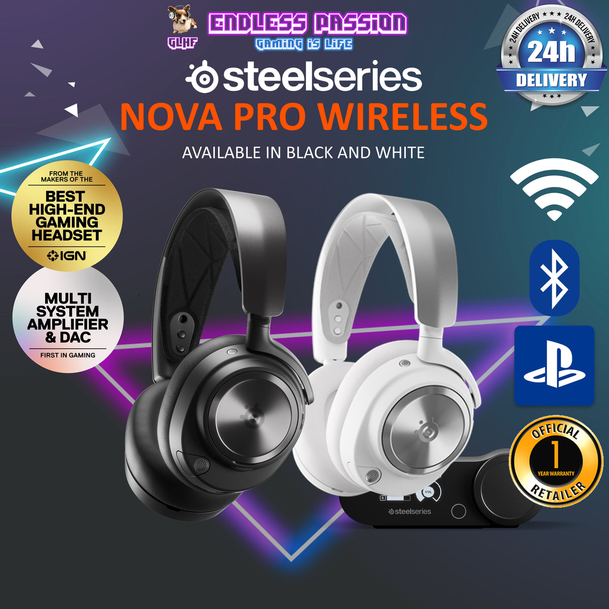 SteelSeries Arctis Nova Pro Wireless for PC Gaming Headset