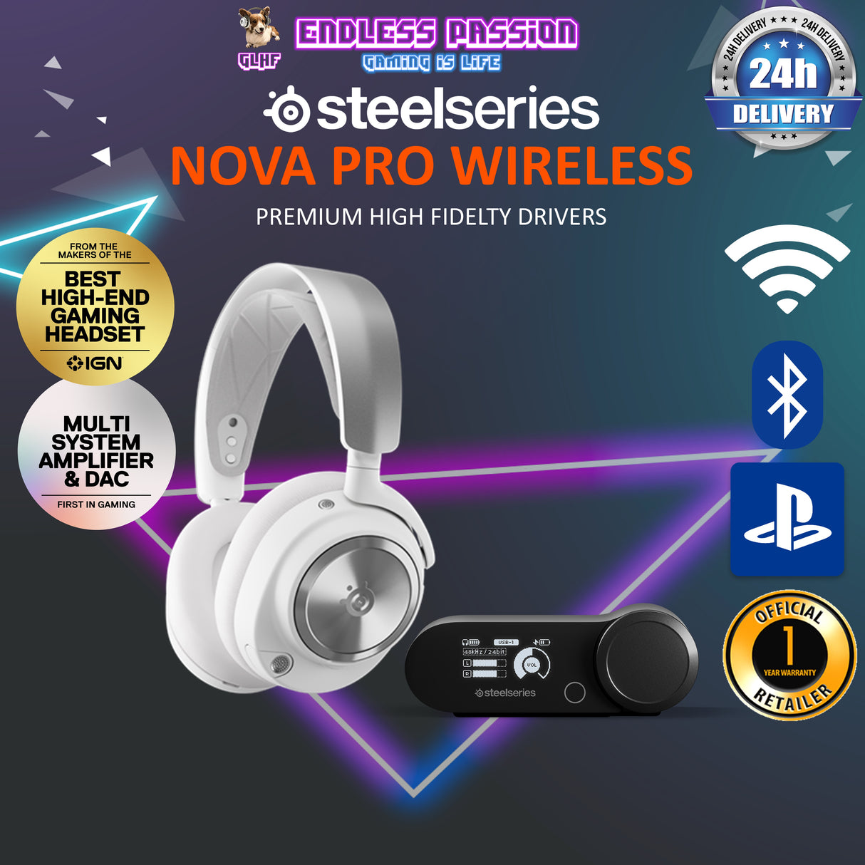 SteelSeries Arctis Nova Pro Wireless for PC Gaming Headset