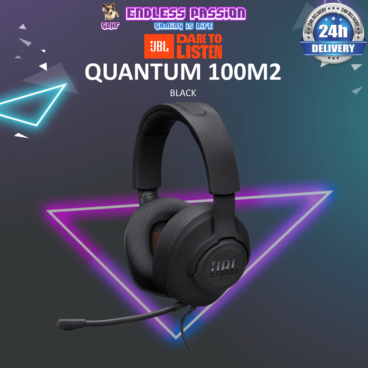 JBL Quantum 100M2 Wired Over-Ear Gaming Headset