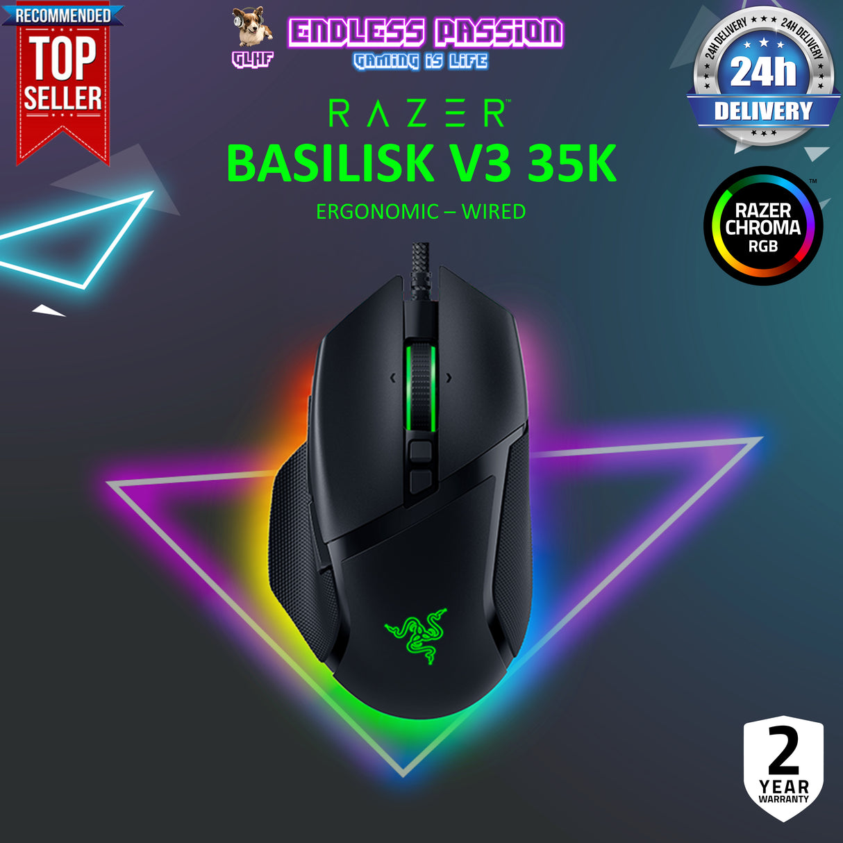 Razer Basilisk V3 35K Wired Gaming Mouse