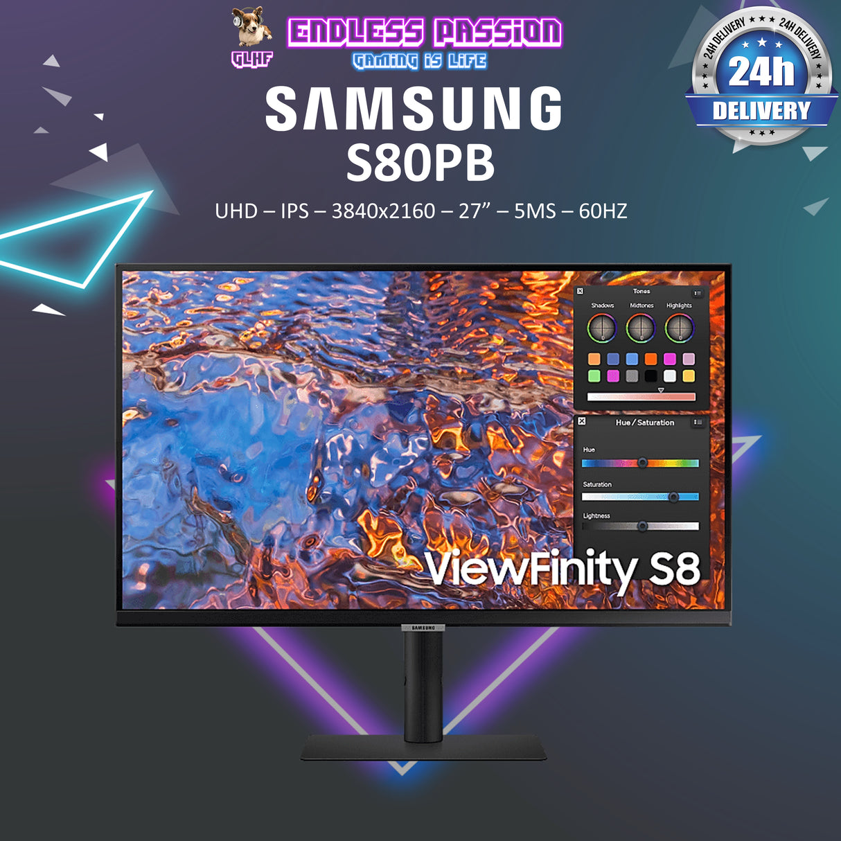 Samsung S80PB 27 inch 4K UHD IPS Productivity Monitor - LS27B800PXUXXS