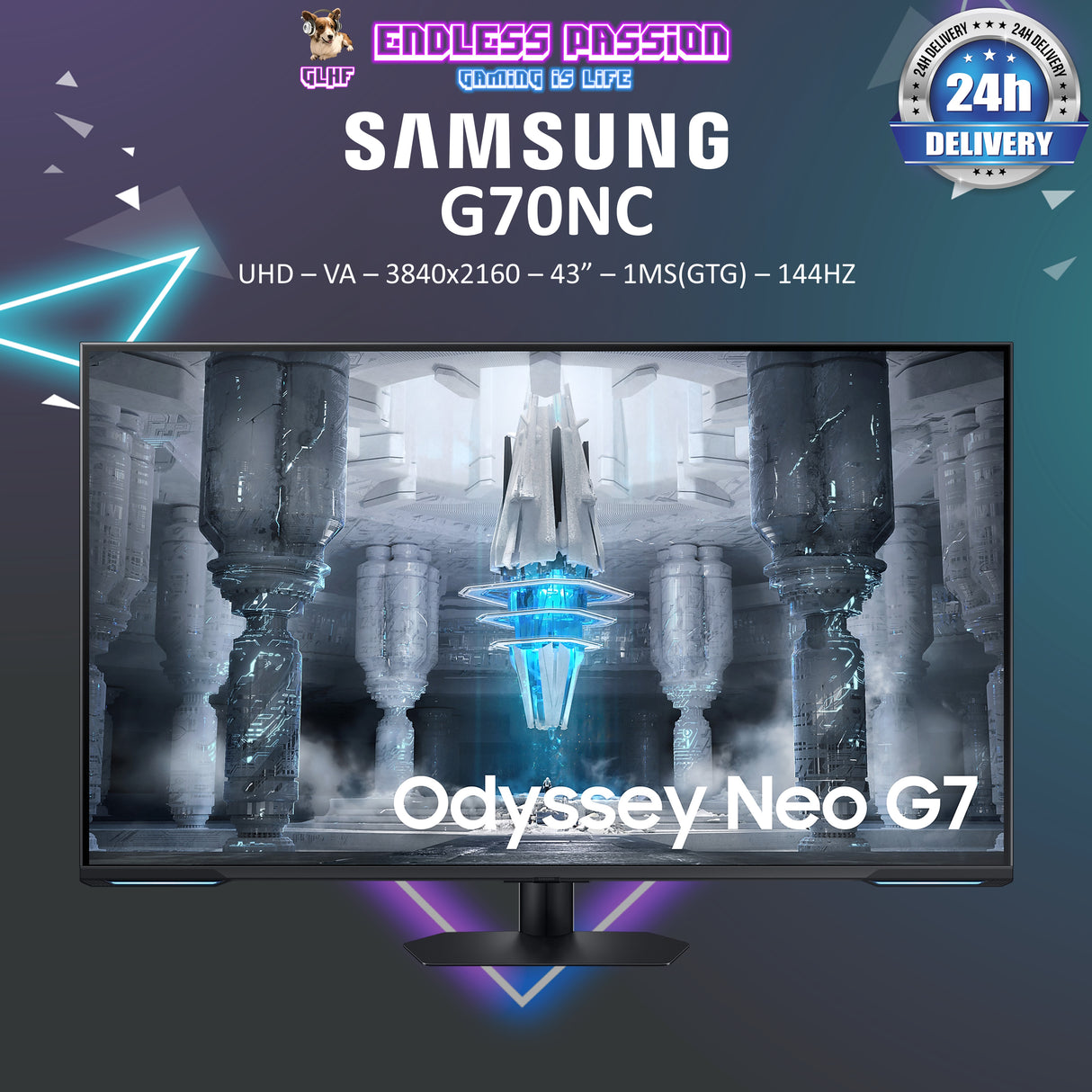 Samsung Odyssey Neo G7 G70NC 43" 4K UHD VA Display Gaming Monitor - LS43CG700NEXXS