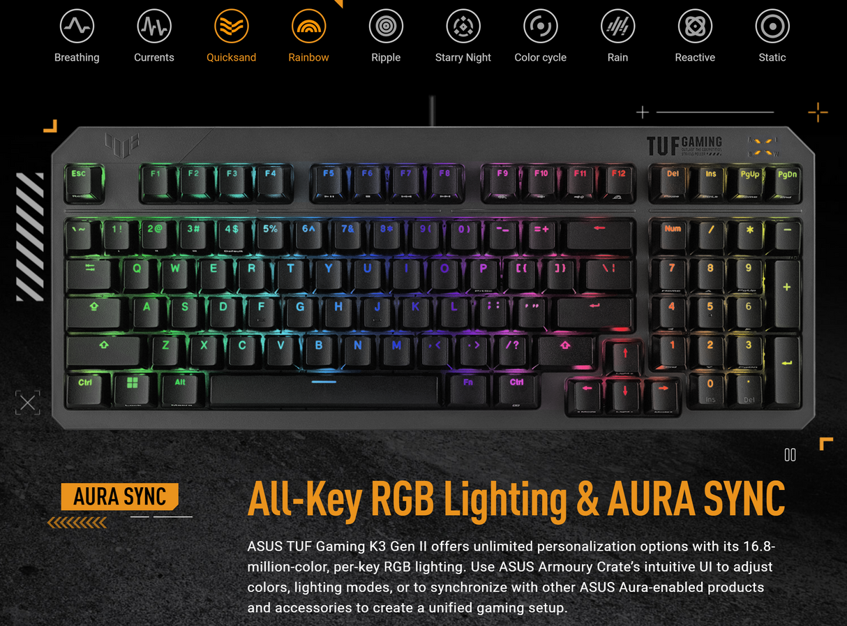 Asus TUF Gaming K3 Gen II Wired Mechanical Gaming keyboard