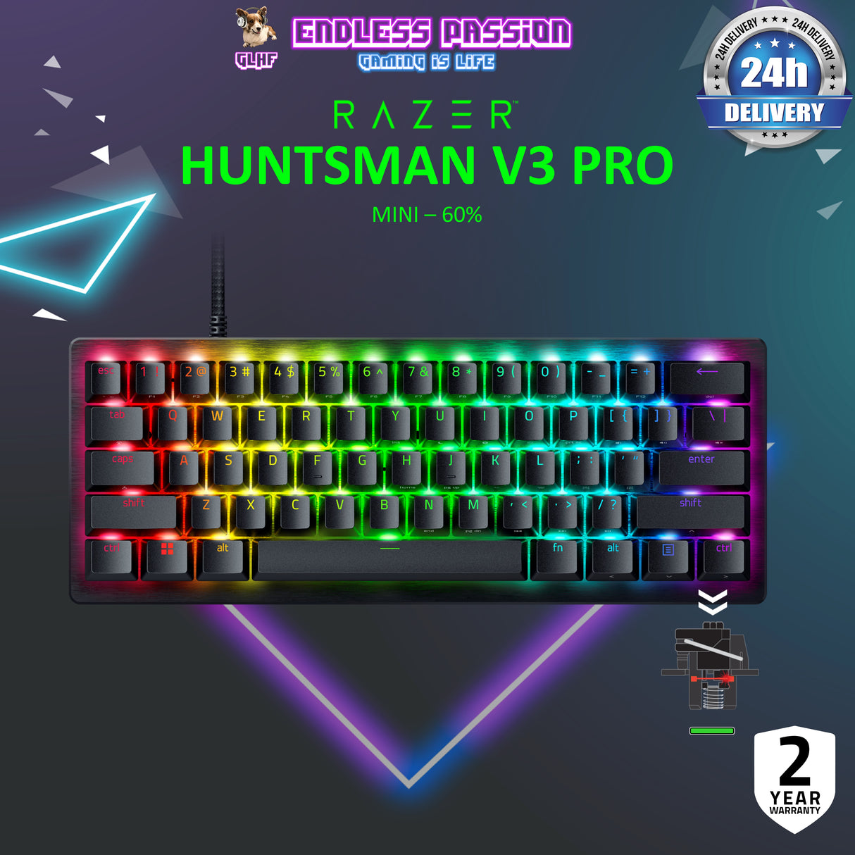 Razer Huntsman V3 Pro Esports Wired Gaming Keyboard