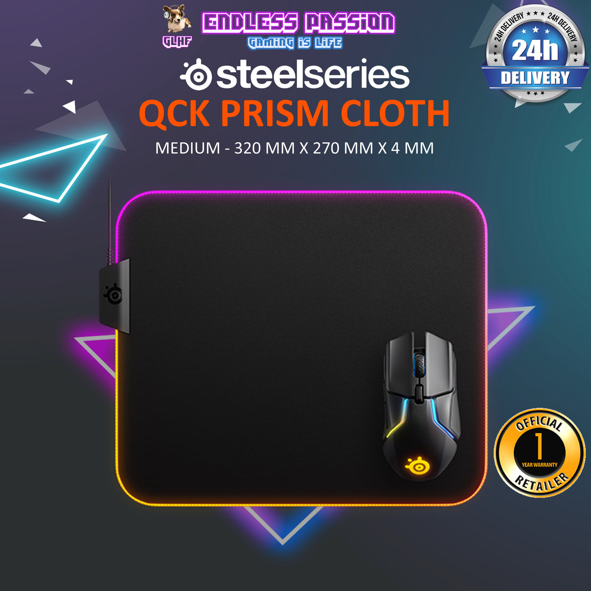 SteelSeries Qck Prism Cloth Gaming Mousepad