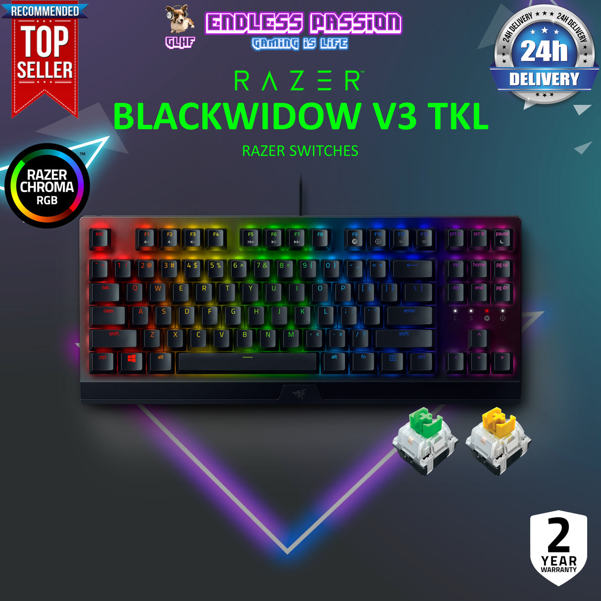 Razer BlackWidow V3 Tenkeyless Wired Mechanical Gaming Keyboard