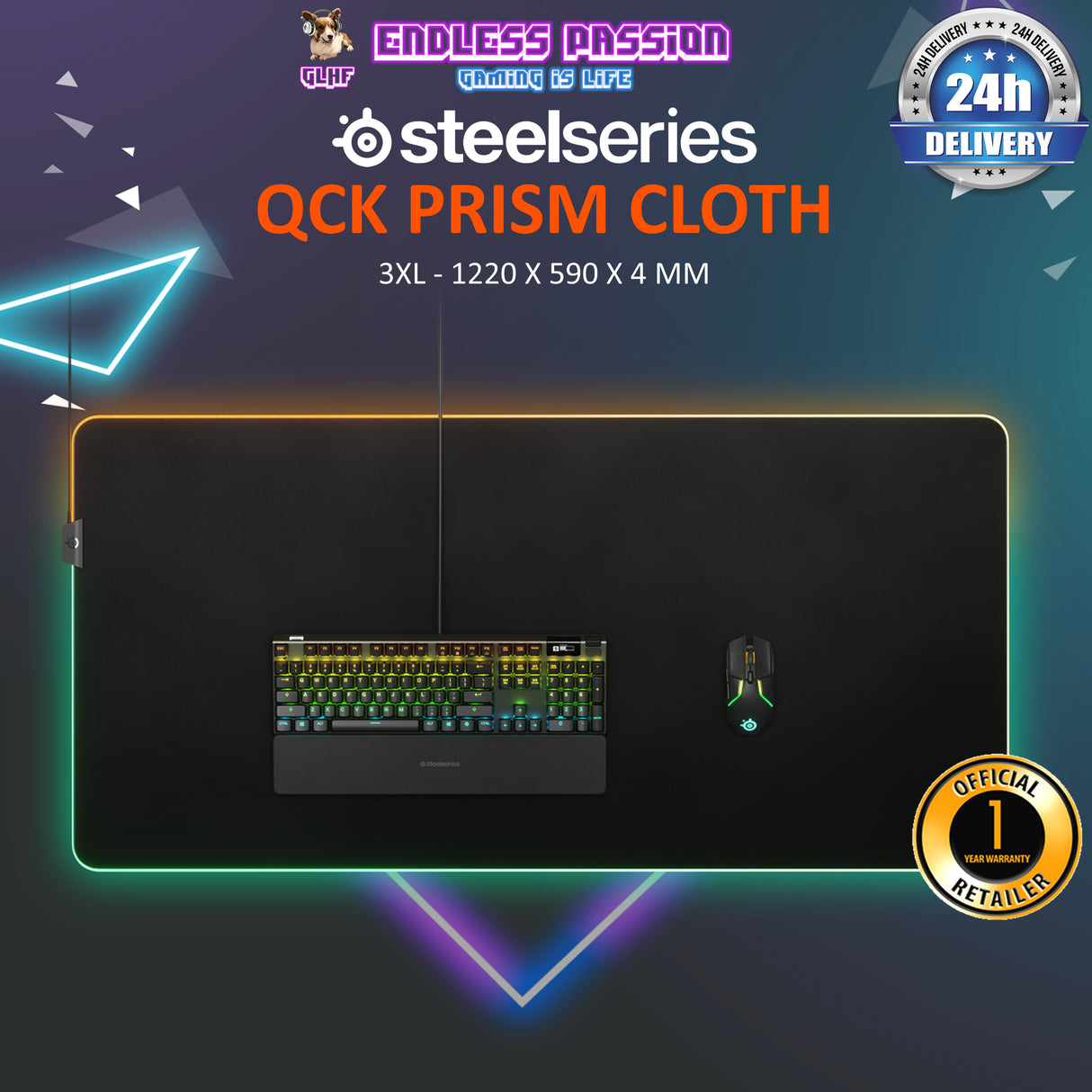 SteelSeries Qck Prism Cloth Gaming Mousepad