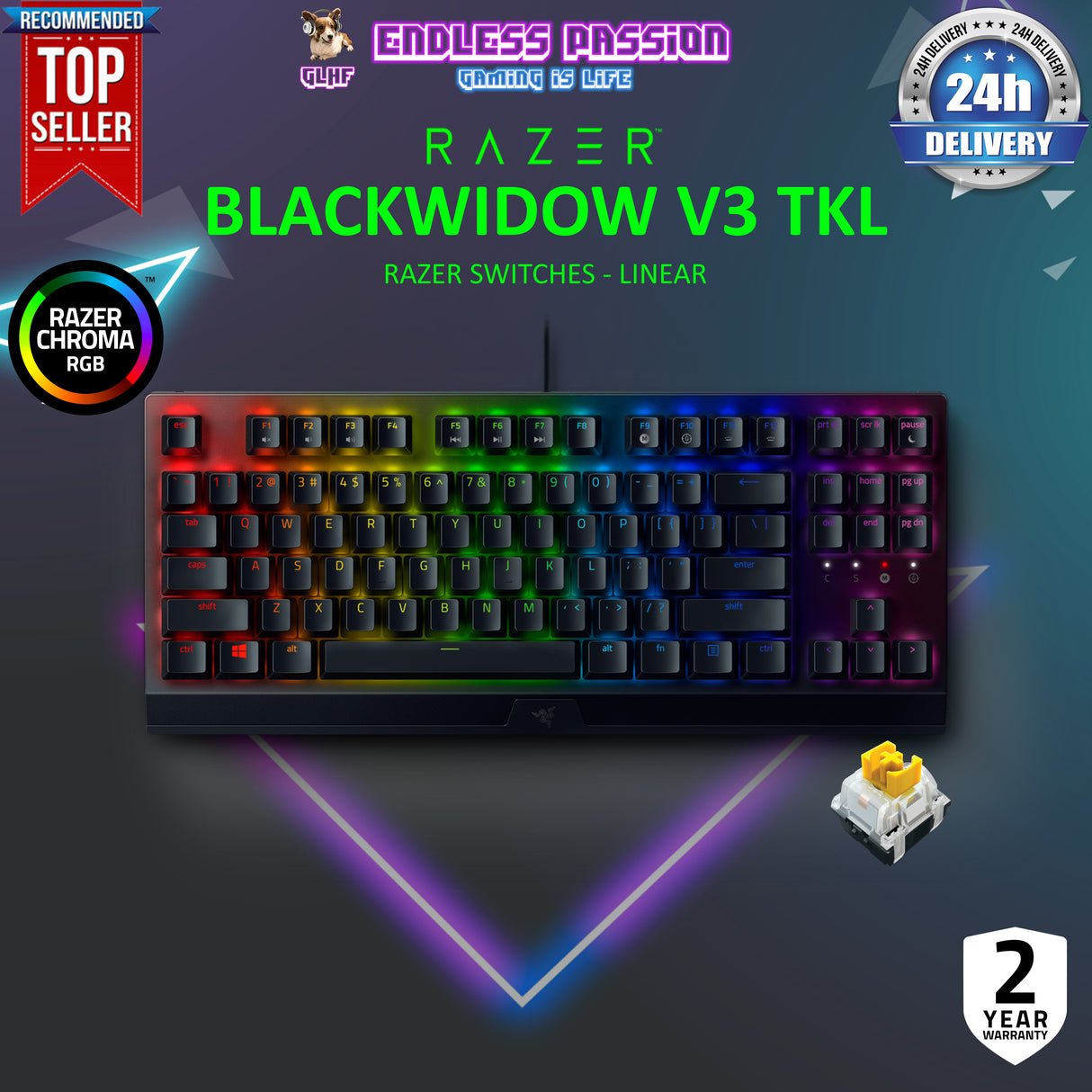 Razer BlackWidow V3 Tenkeyless Wired Mechanical Gaming Keyboard