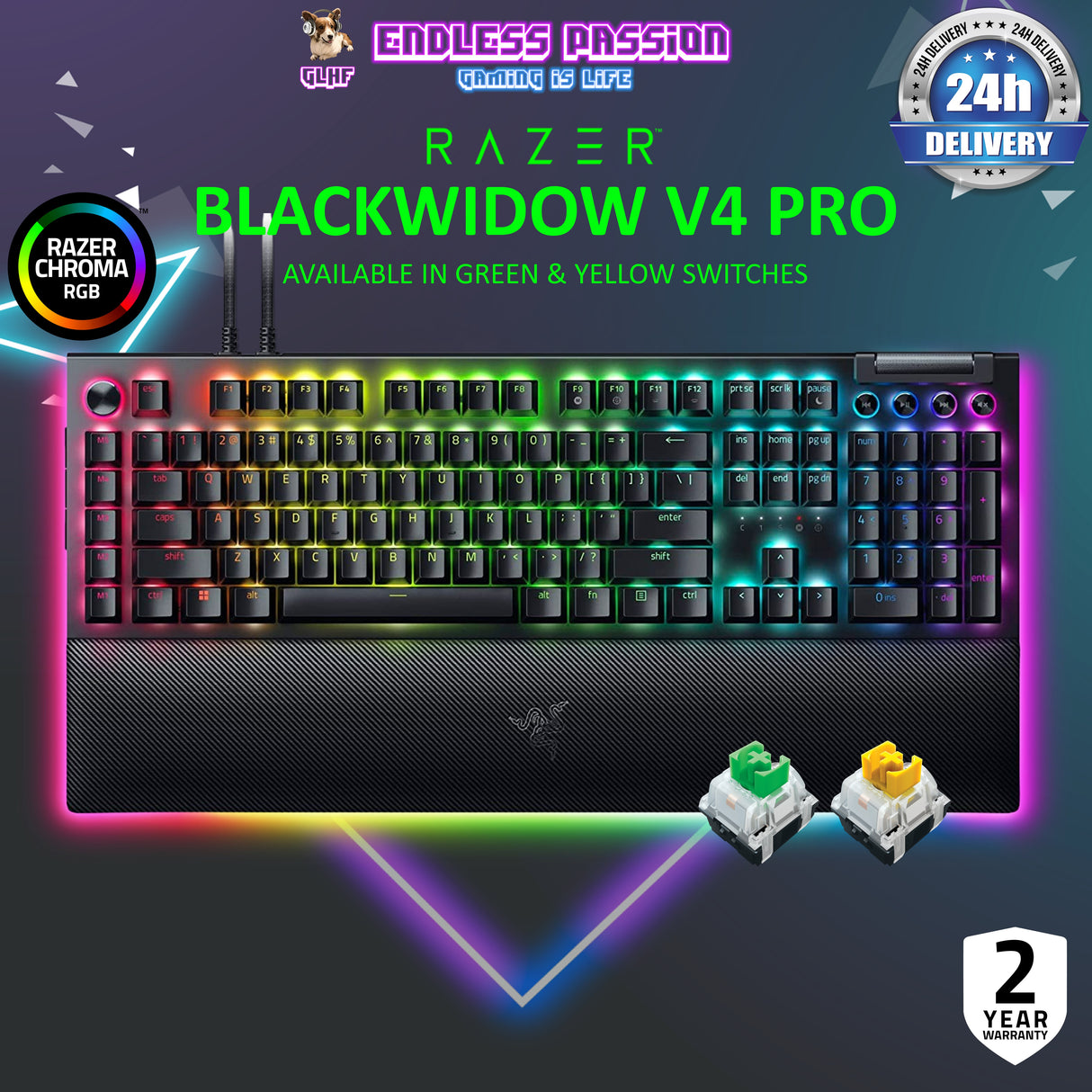 Razer BlackWidow V4 Pro Wired Mechanical Gaming Keyboard