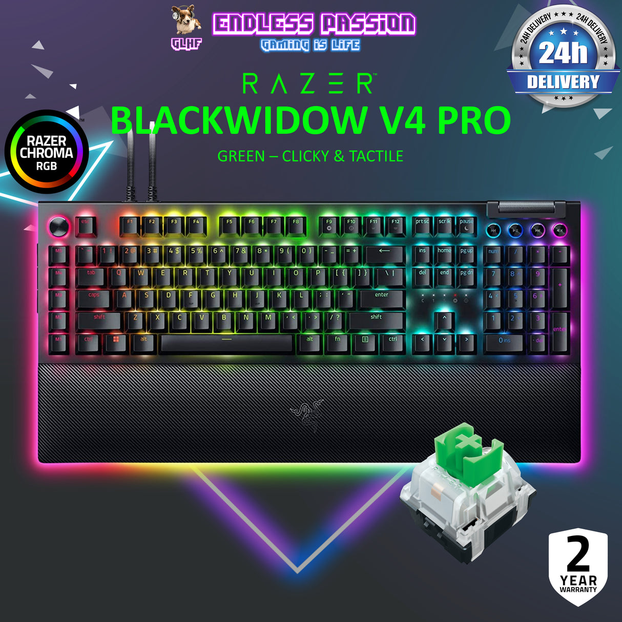 Razer BlackWidow V4 Pro Wired Mechanical Gaming Keyboard