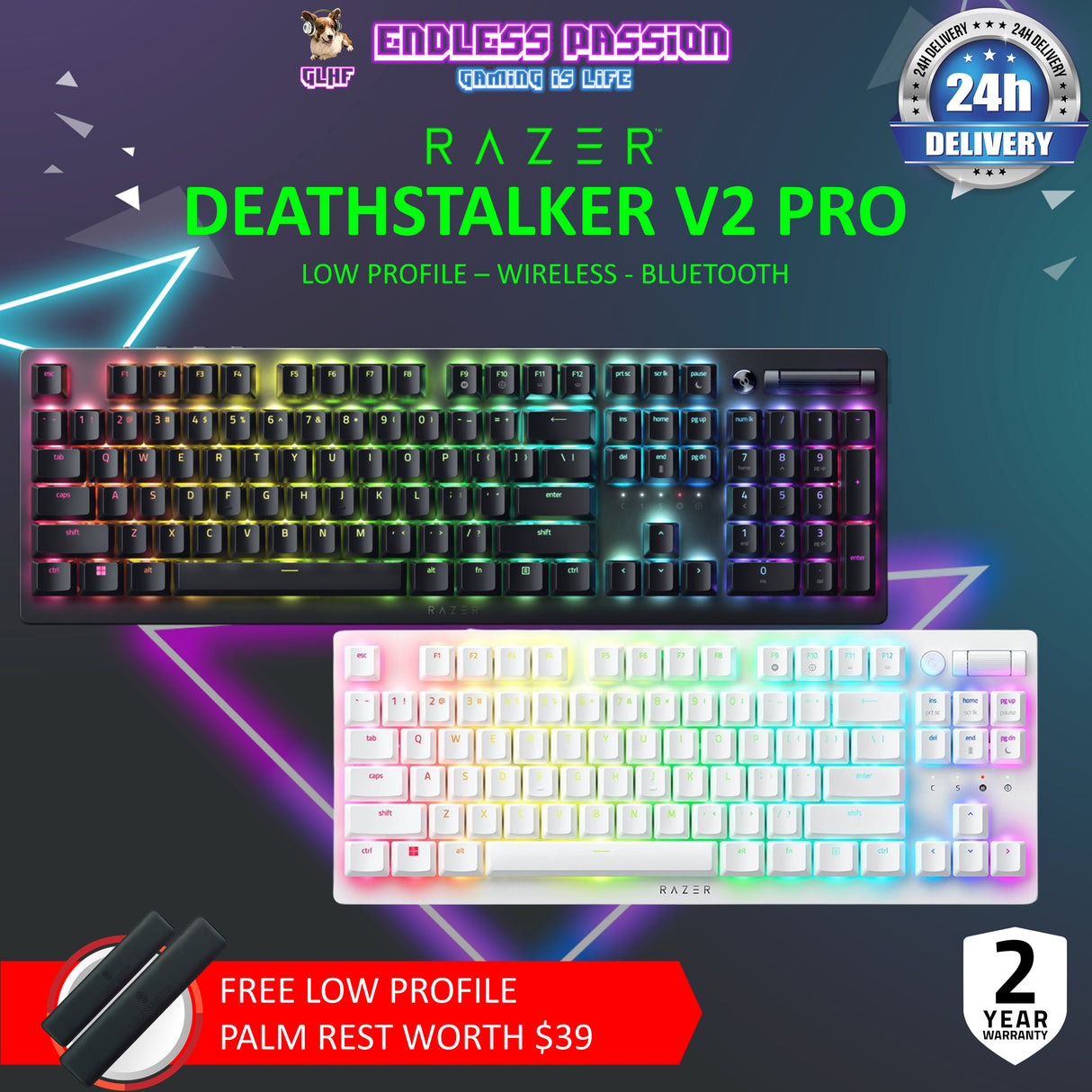 Razer DeathStalker V2 Pro Wireless Gaming Keyboard