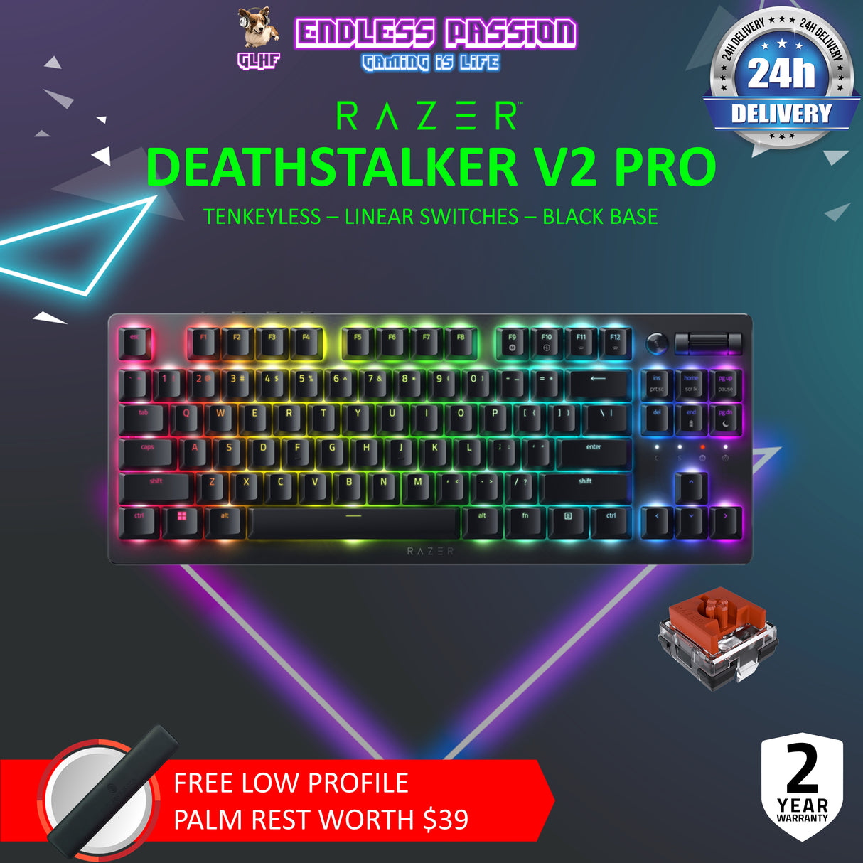 Razer DeathStalker V2 Pro Wireless Gaming Keyboard