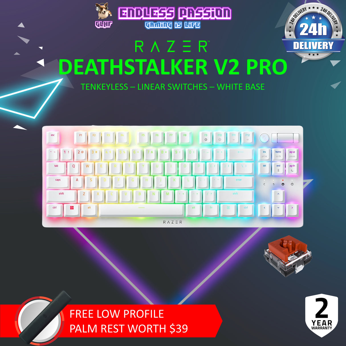 Razer DeathStalker V2 Pro Wireless Gaming Keyboard