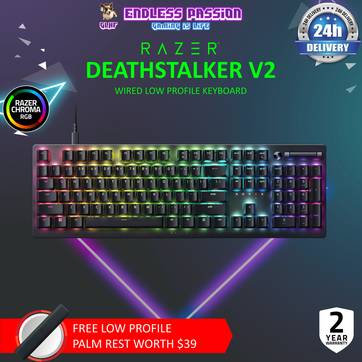 Razer DeathStalker V2 Wired Gaming Keyboard