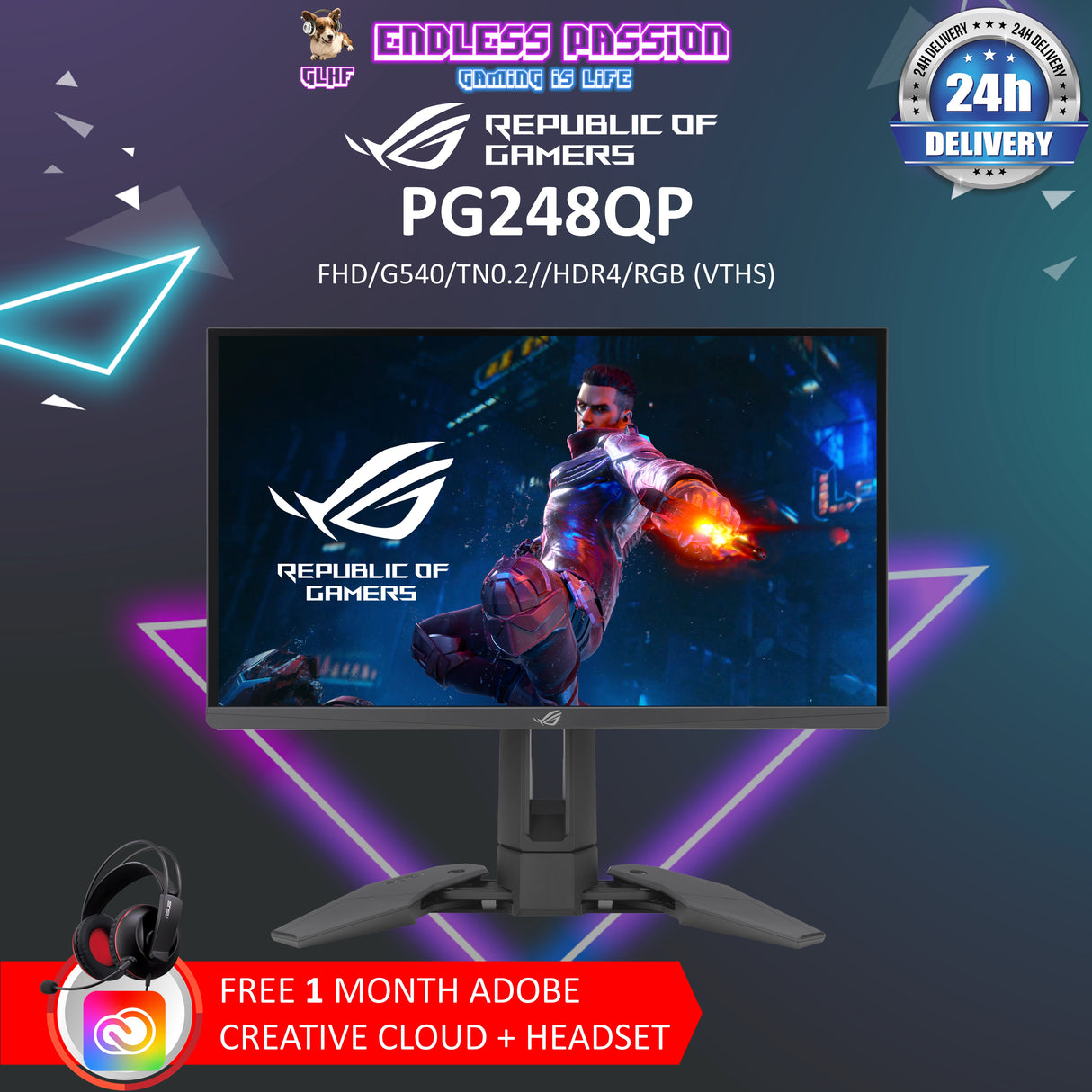 ASUS ROG Swift Pro PG248QP 24 Inch Gaming Monitor