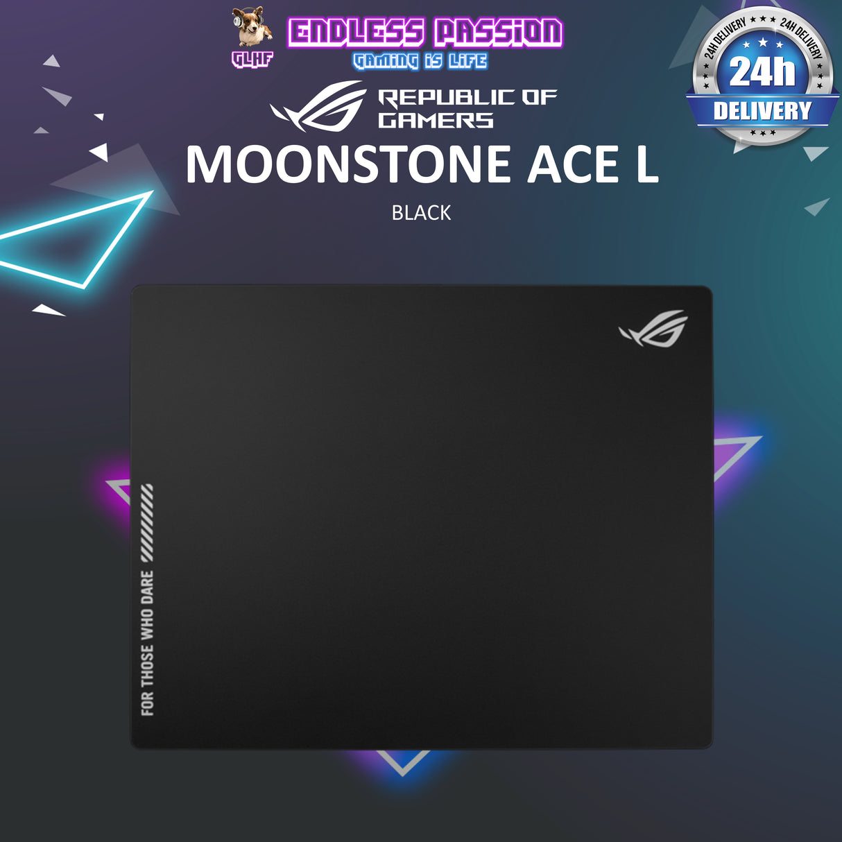 Asus ROG Moonstone Ace Large Tempered Glass Mousepad