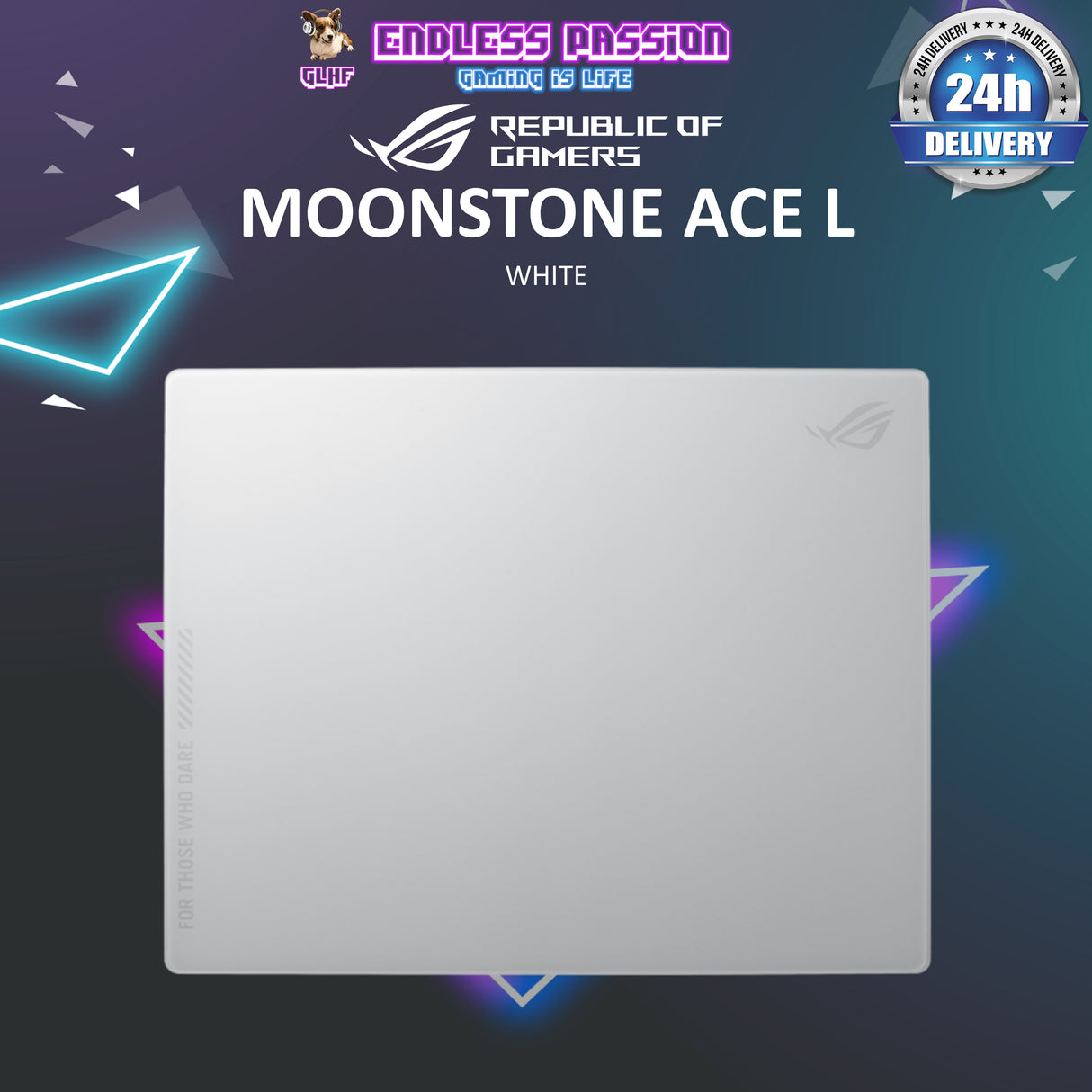 Asus ROG Moonstone Ace Large Tempered Glass Mousepad