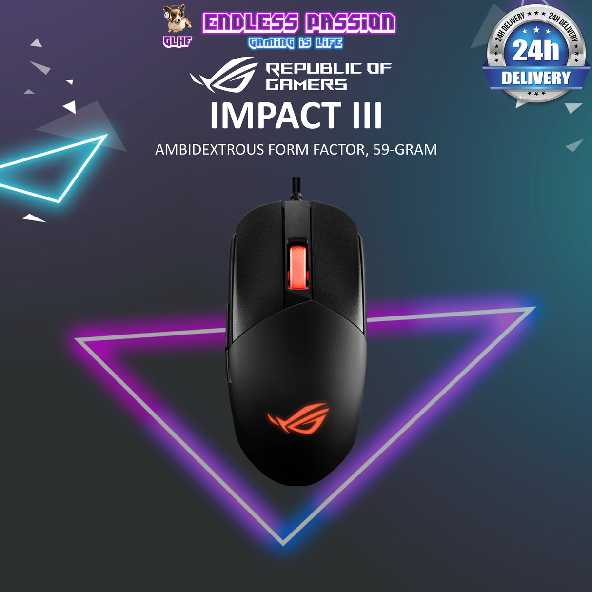 Asus ROG Strix Impact III Wired Gaming Mouse