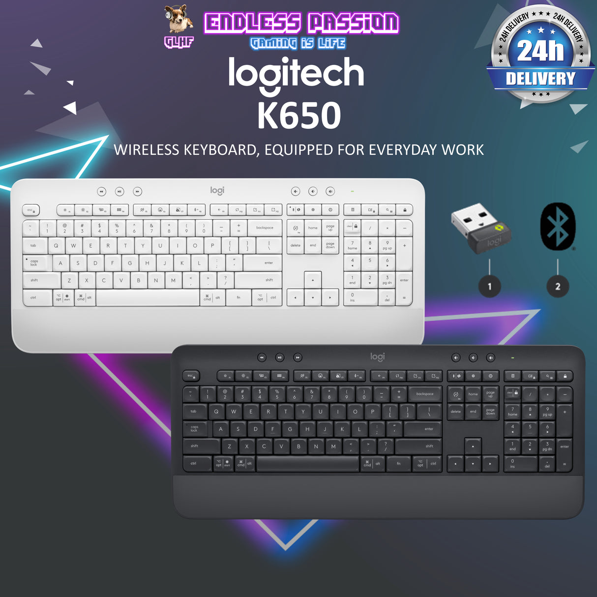 Logitech Signature K650 Full-Size Wireless Keyboard with Wrist Rest