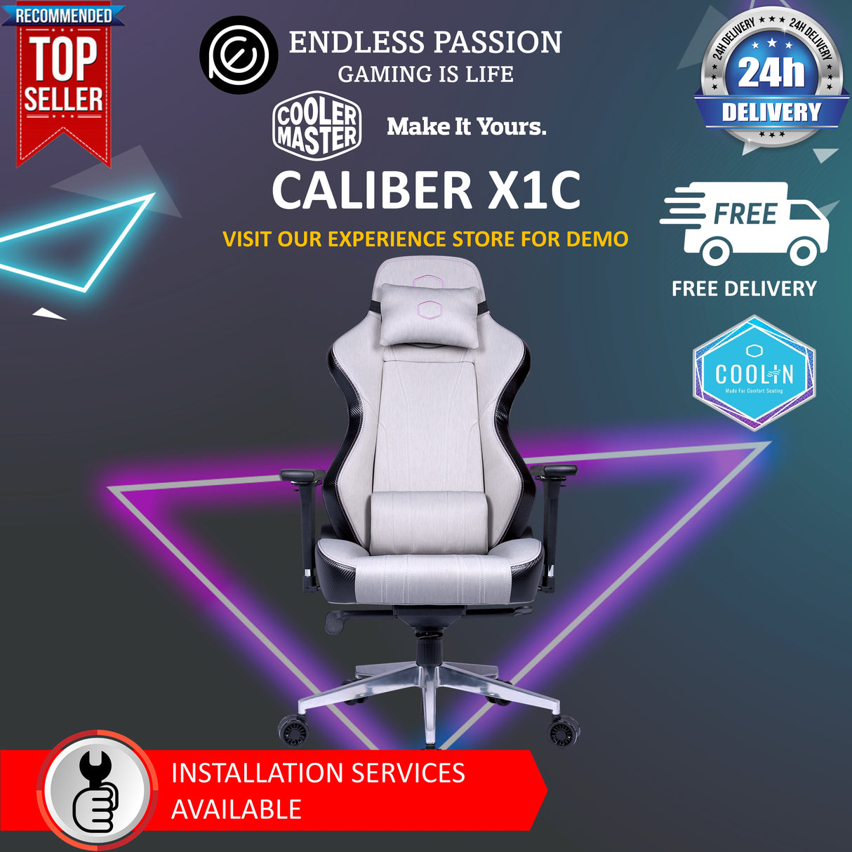 Cooler Master Caliber X1C Gaming Chair With Cool-In Technology