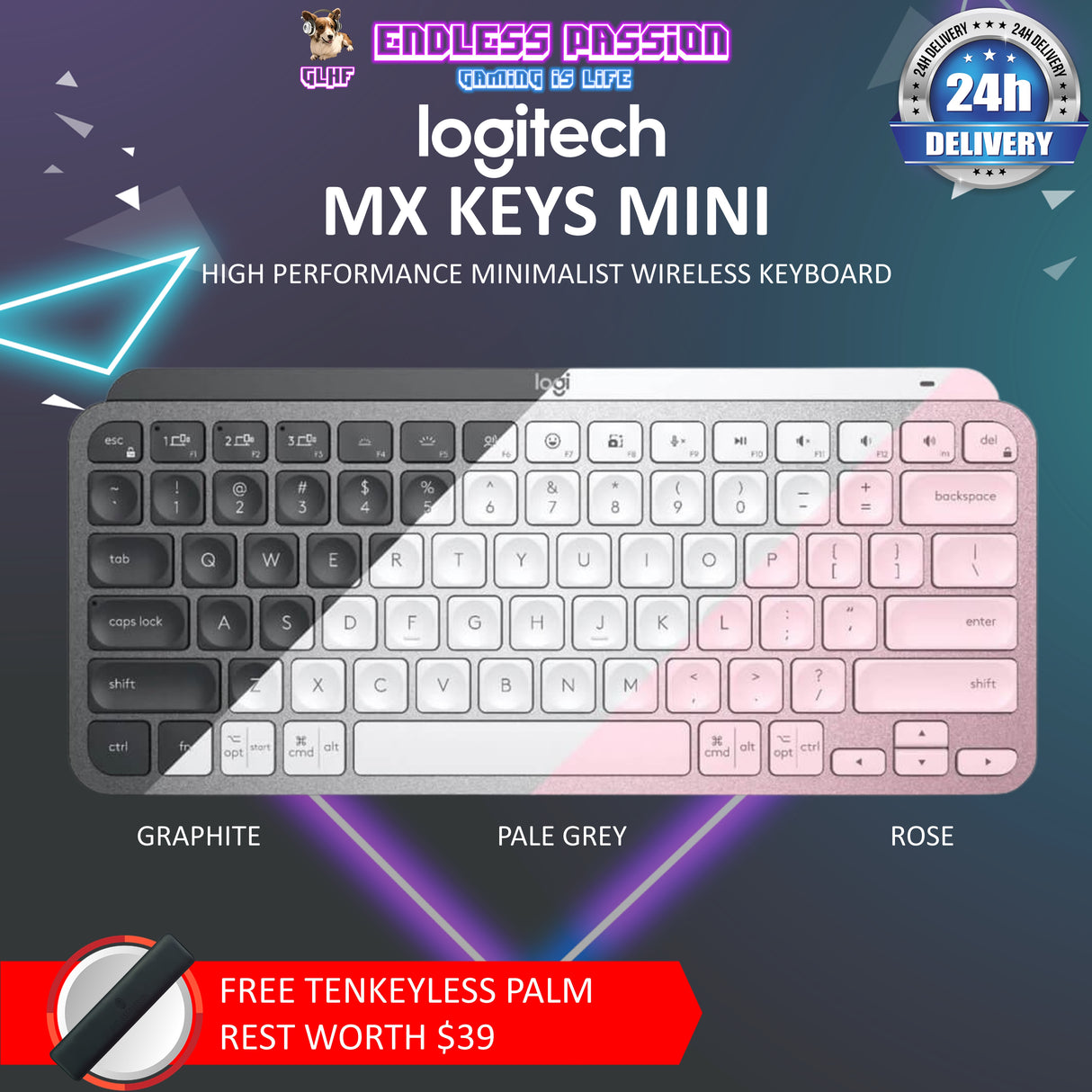 Logitech MX Keys Mini Minimalist Wireless Illuminated Keyboard