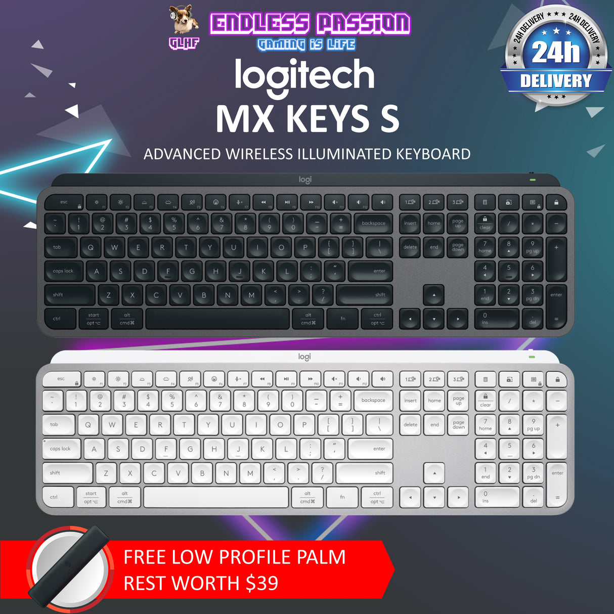 Logitech MX Keys S Advanced Wireless Illuminated Keyboard