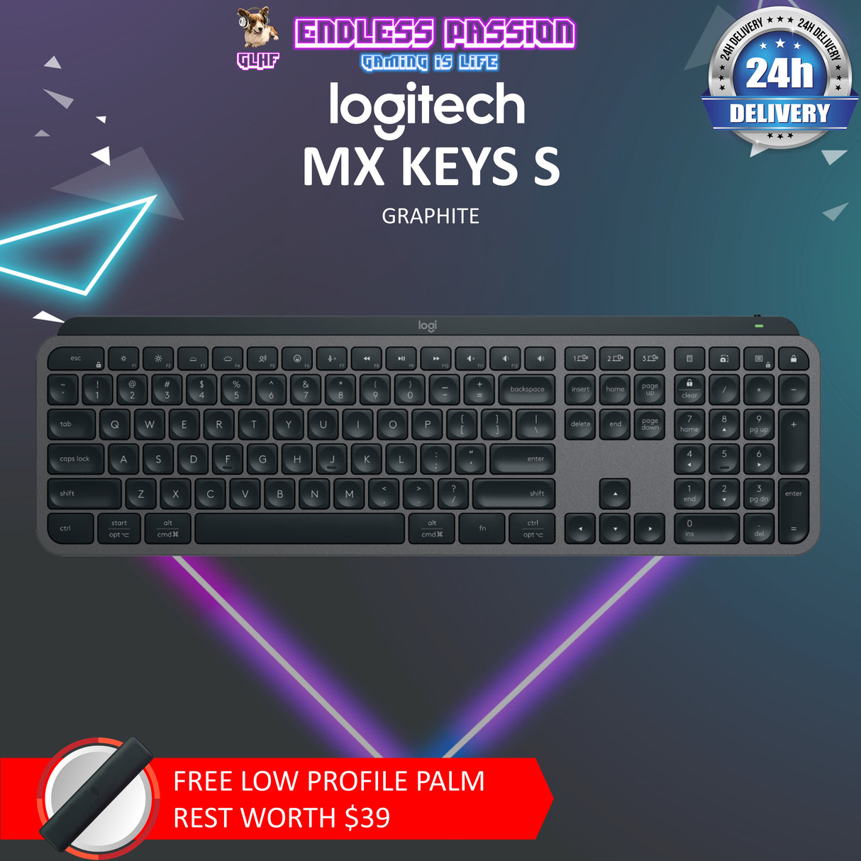 Logitech MX Keys S Advanced Wireless Illuminated Keyboard