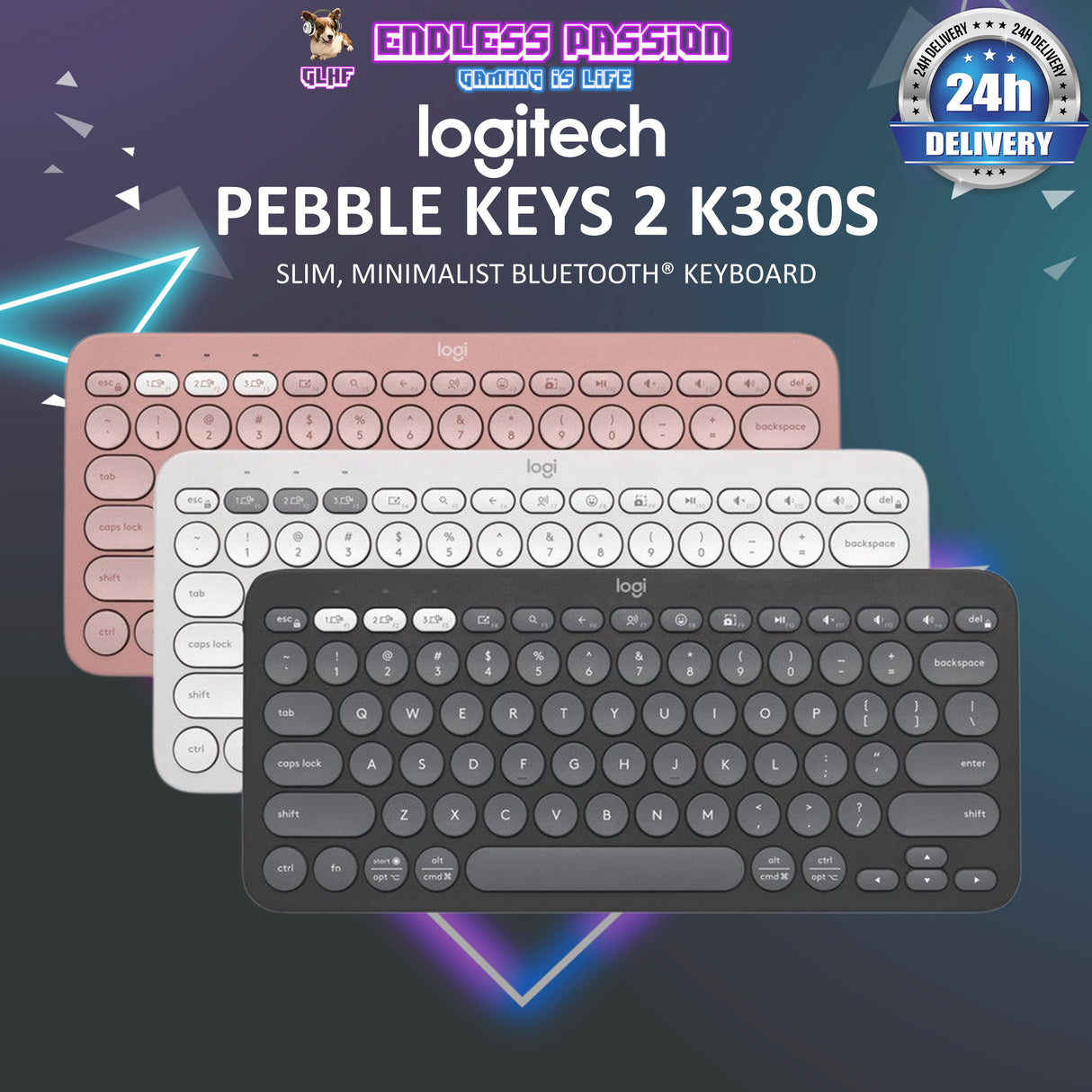 Logitech Pebble Keys 2 K380s Bluetooth Wireless Keyboard