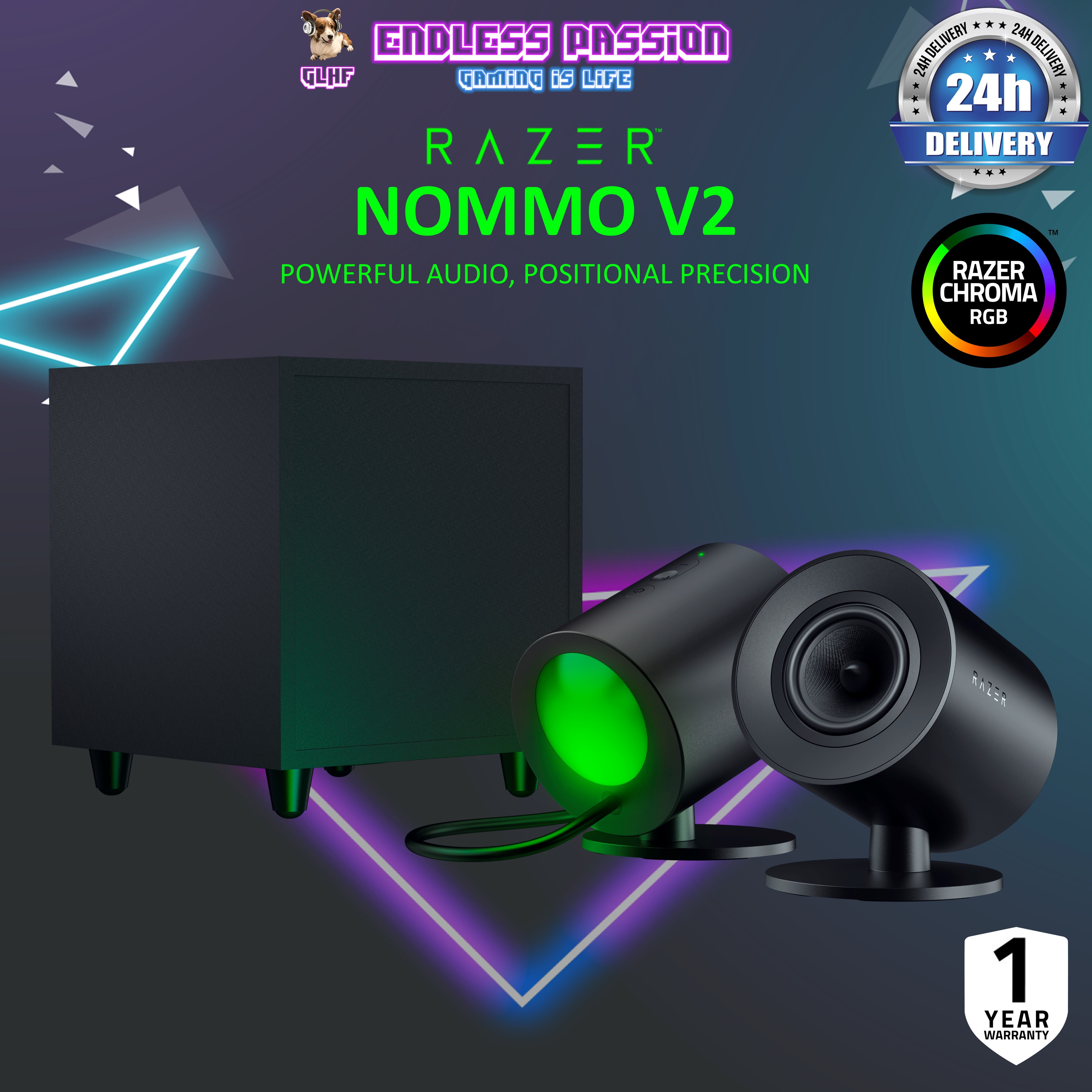 Razer Nommo V2 Gaming Speakers with Wired Subwoofer