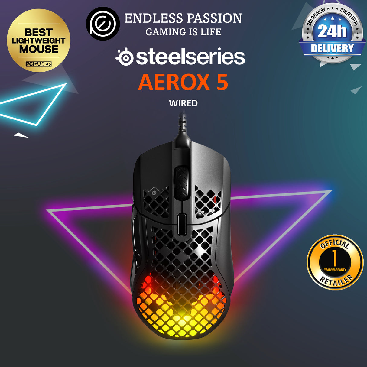 SteelSeries Aerox 5 Wired Gaming Mouse