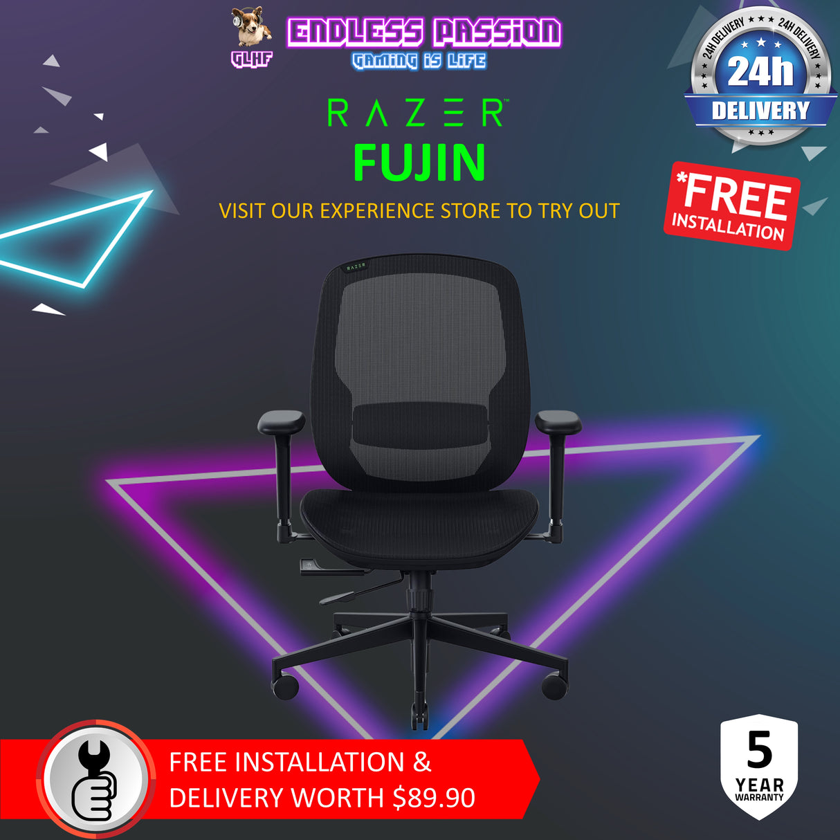 Razer Fujin Mesh Ergonomic Gaming Chair