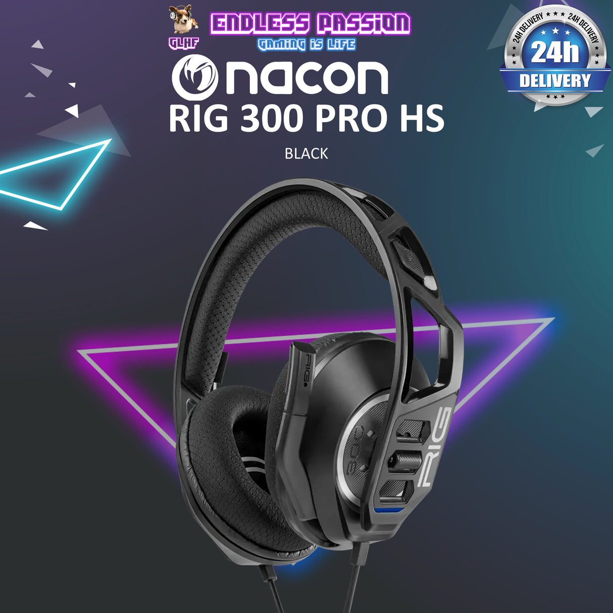 NACON RIG 300 PRO HS Gaming Headset Compatible with Playstation PS5, PS4, Xbox Series X|S, Xbox One, Mobile & PC