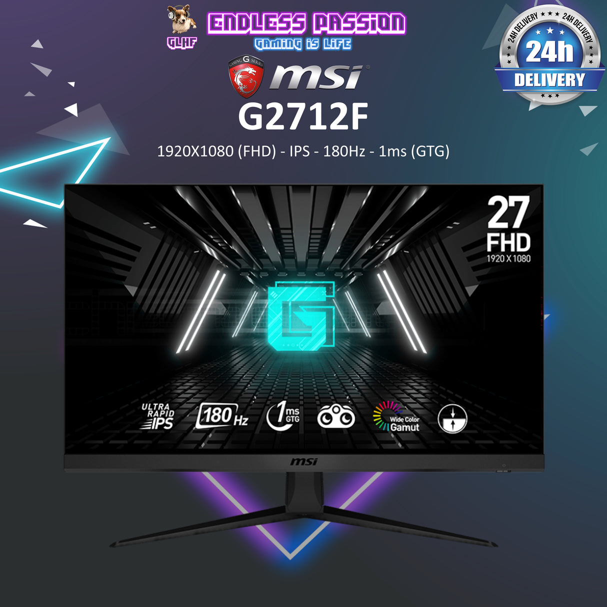 MSI G2712F - 27" FHD IPS 180Hz 1ms Gaming Monitor