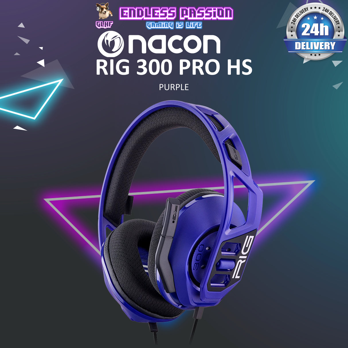 NACON RIG 300 PRO HS Gaming Headset Compatible with Playstation PS5, PS4, Xbox Series X|S, Xbox One, Mobile & PC