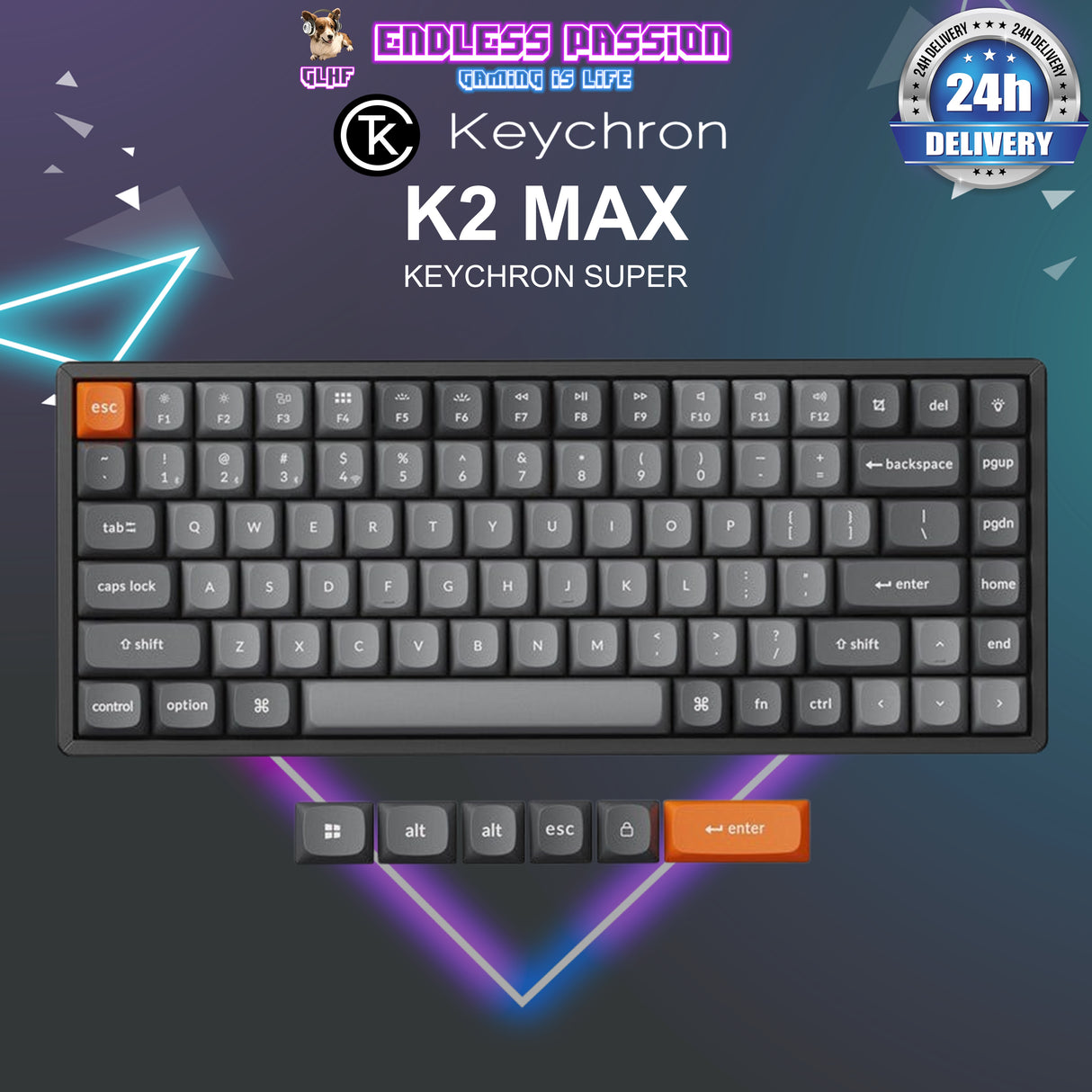 Keychron K2 Max QMK Wireless Mechanical Keyboard