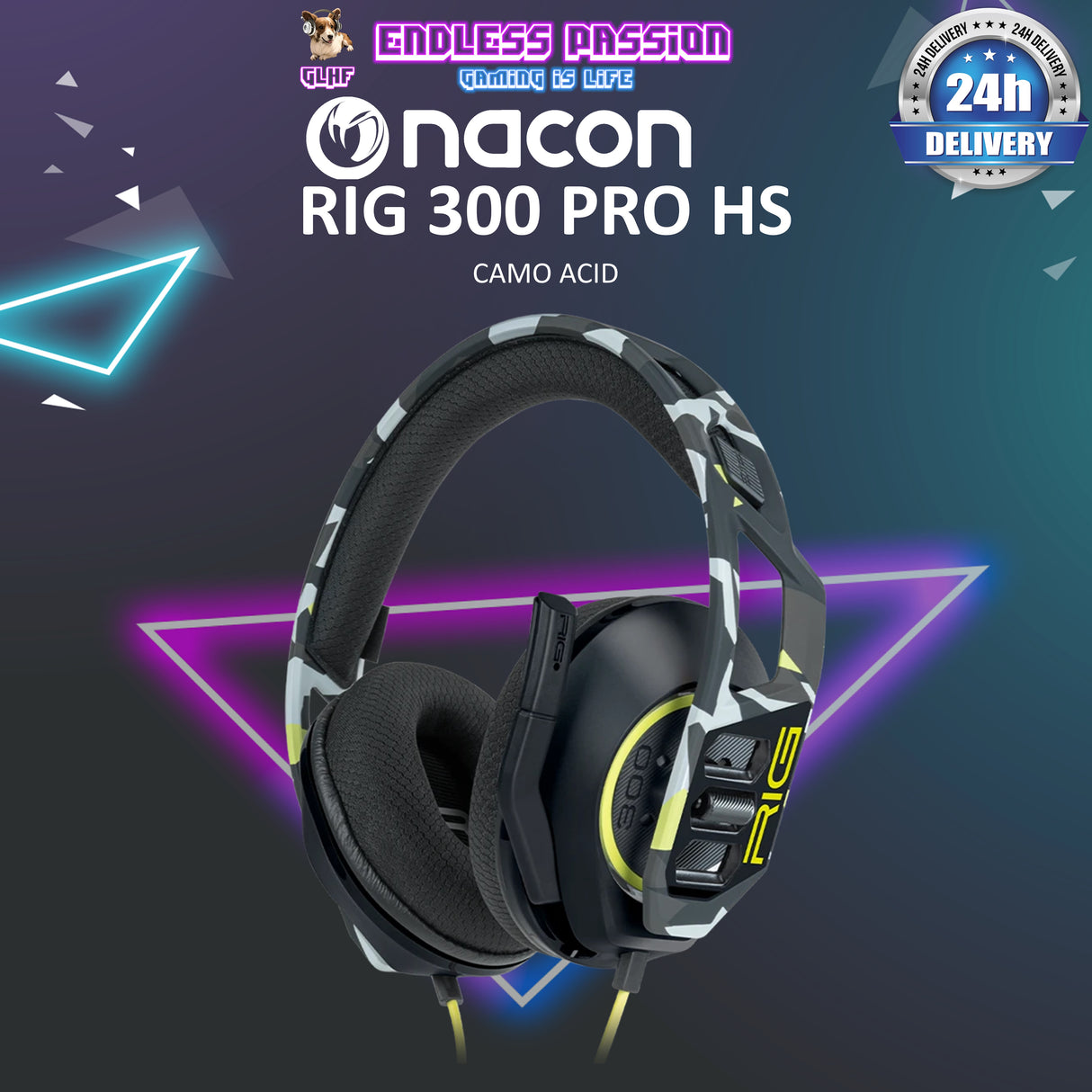 NACON RIG 300 PRO HS Gaming Headset Compatible with Playstation PS5, PS4, Xbox Series X|S, Xbox One, Mobile & PC