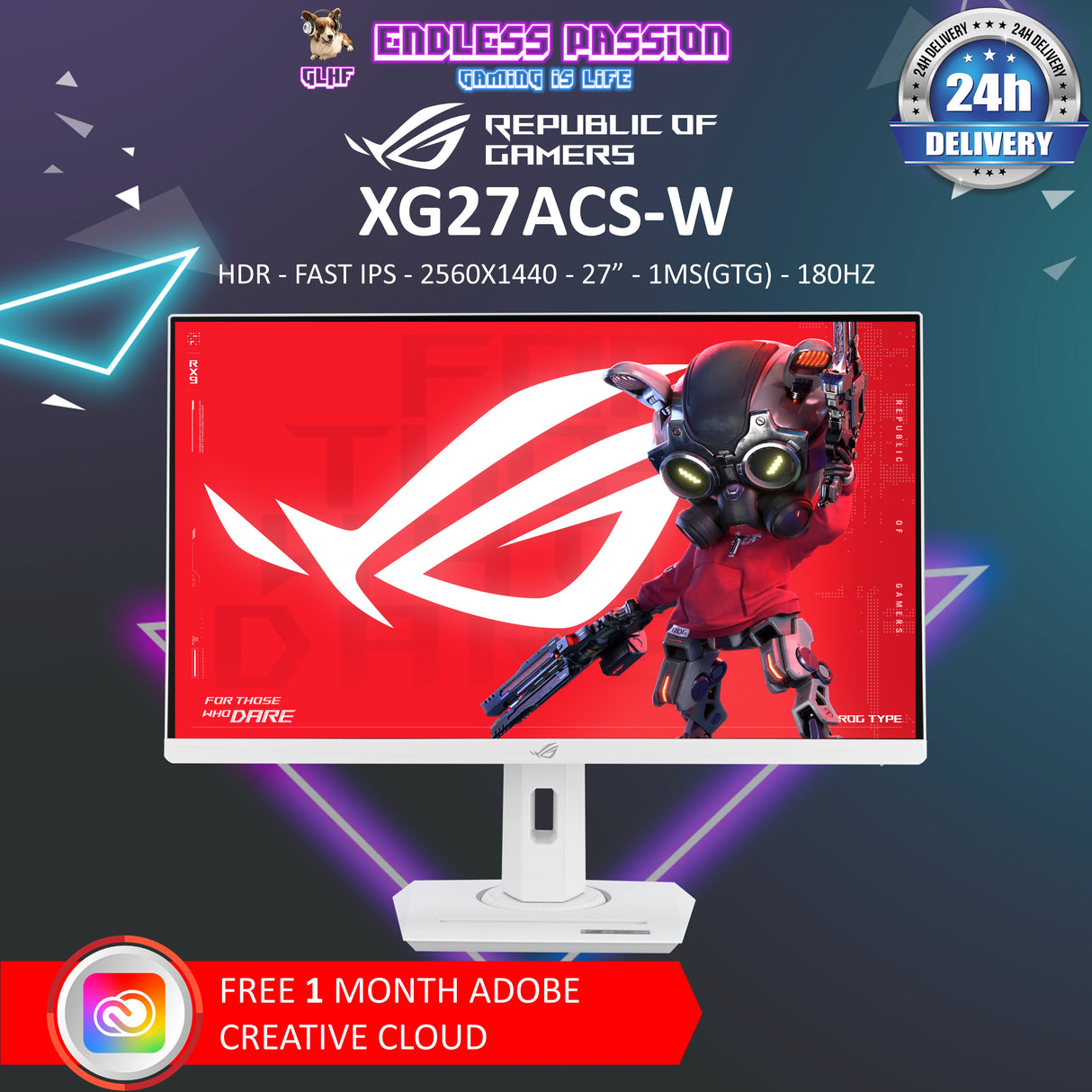 ASUS ROG Strix XG27ACS/XG27ACS-W Gaming Monitor 27 Inch Gaming Monitor