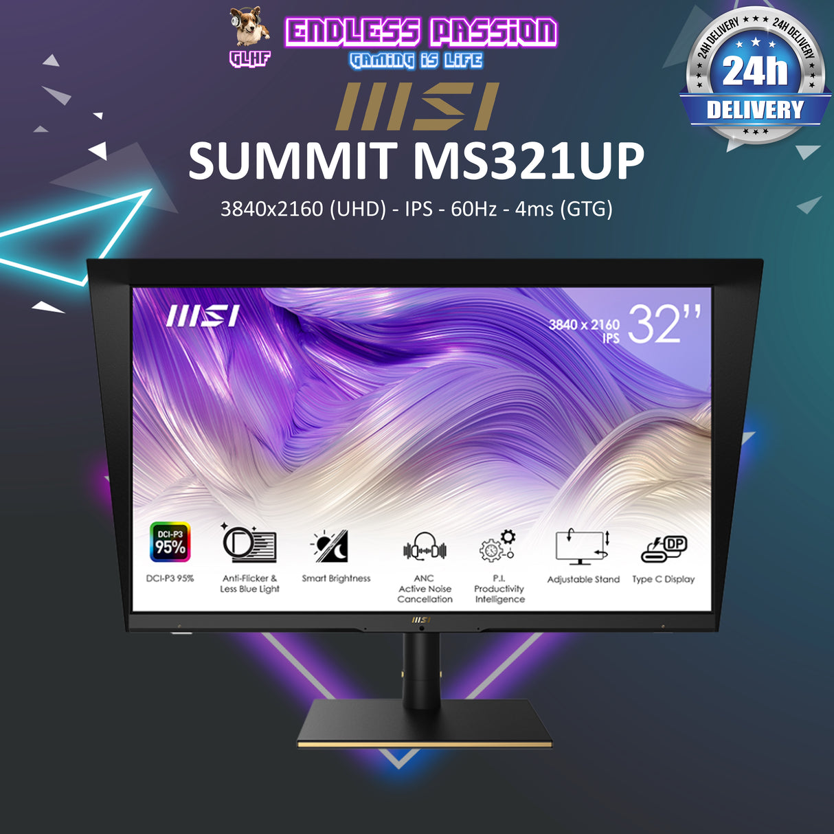 MSI MS321UP - 32 Inch UHD Productivity Monitor