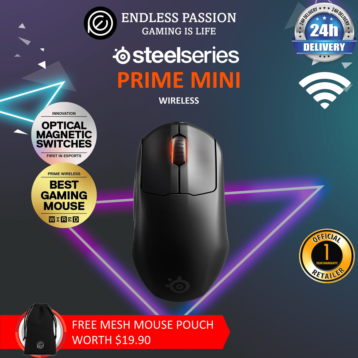 SteelSeries Prime Mini Wireless Gaming Mouse