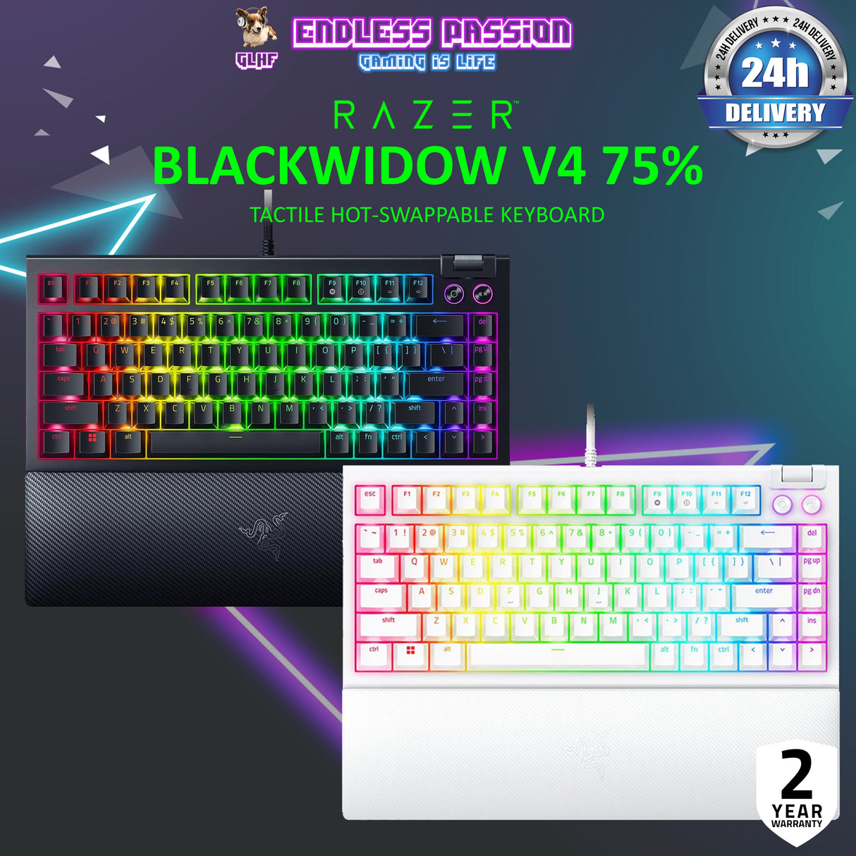 Razer BlackWidow V4 75% Wired Mechanical Gaming Keyboard