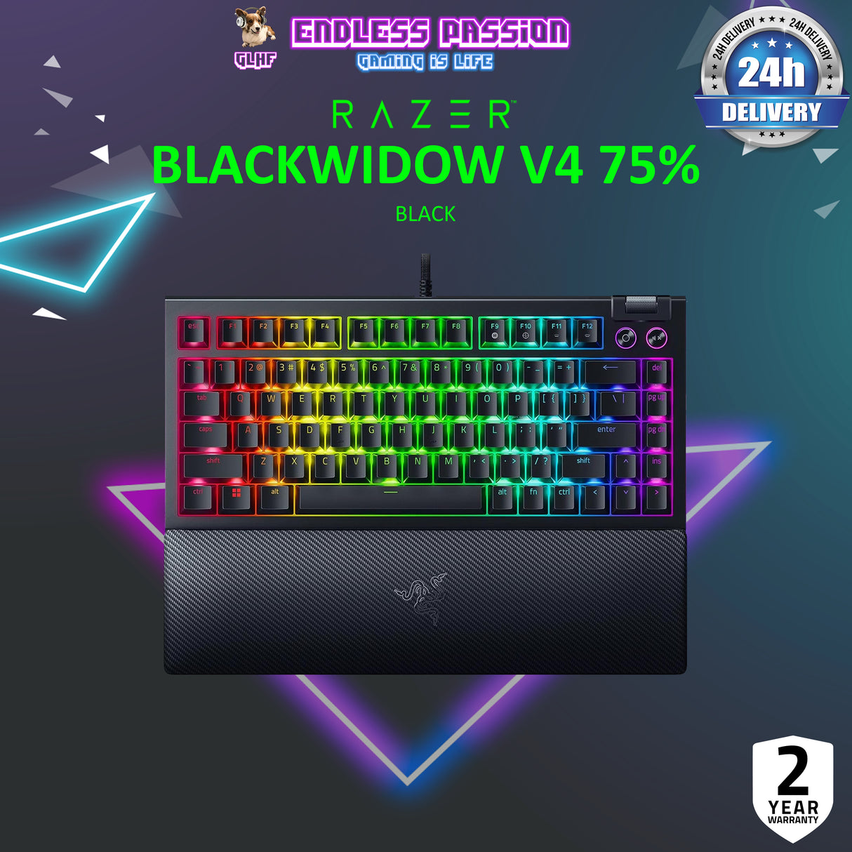 Razer BlackWidow V4 75% Wired Mechanical Gaming Keyboard